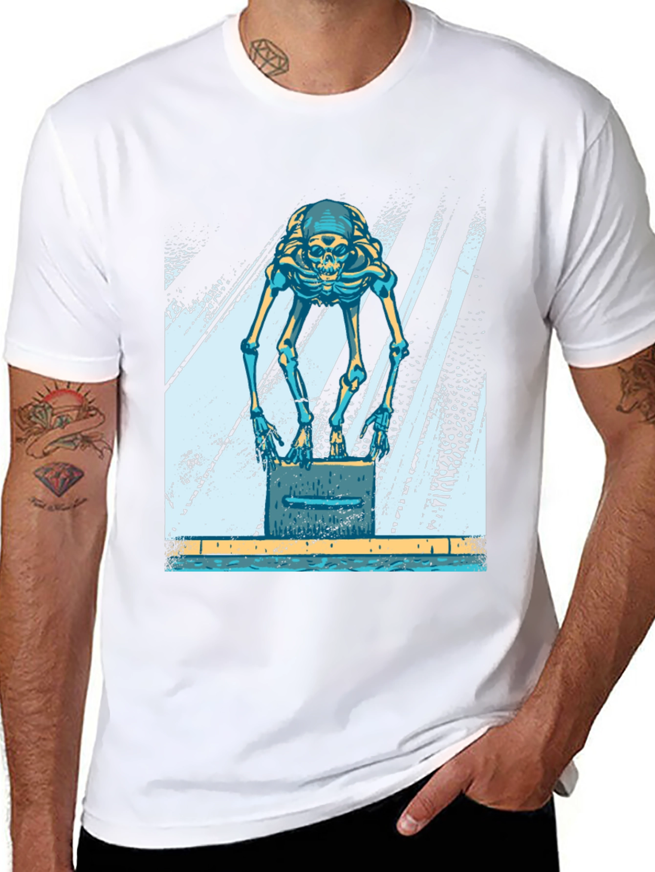 Skeleton Swimmer Black T-Shirt