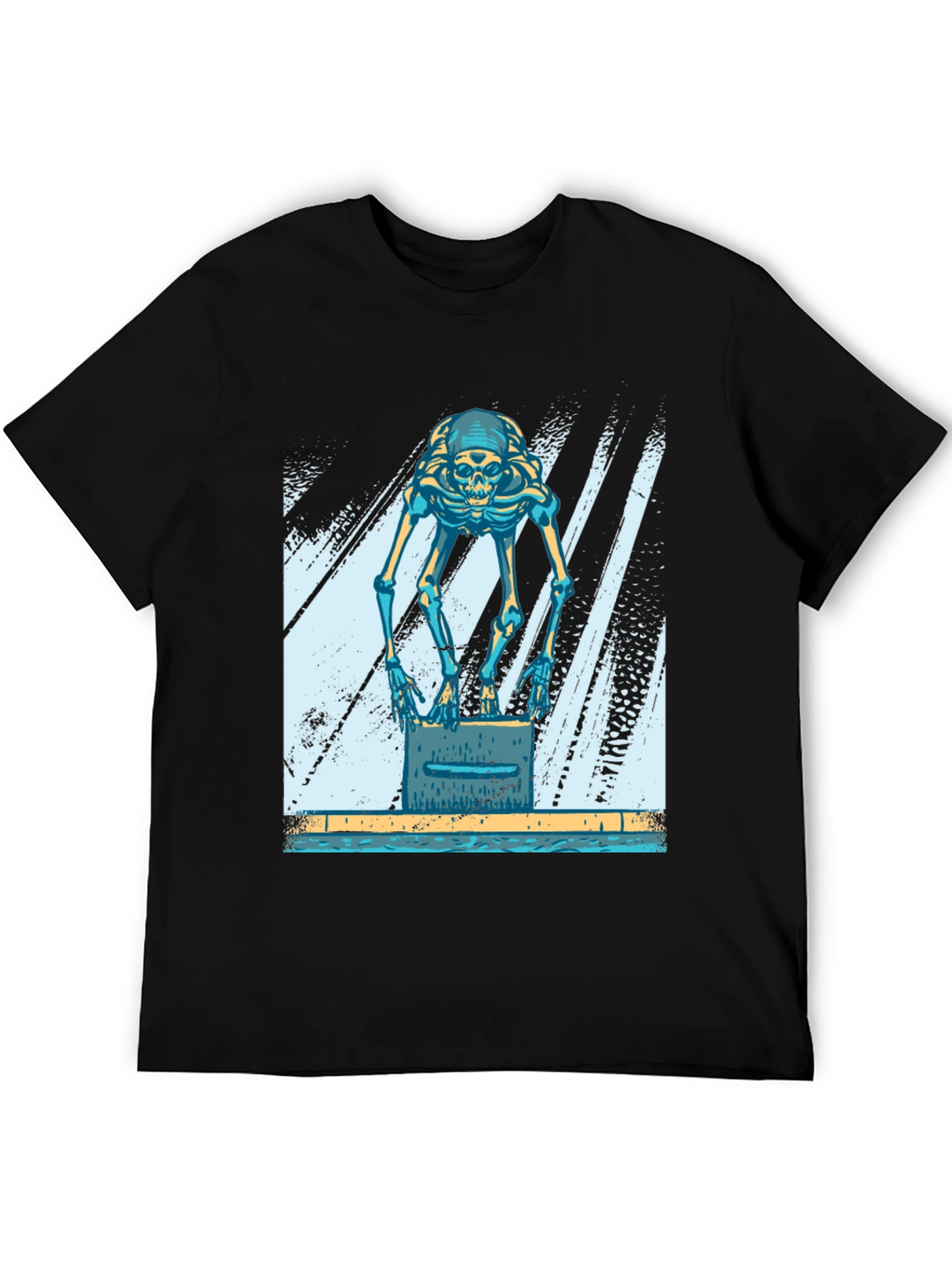 Skeleton Swimmer Black T-Shirt