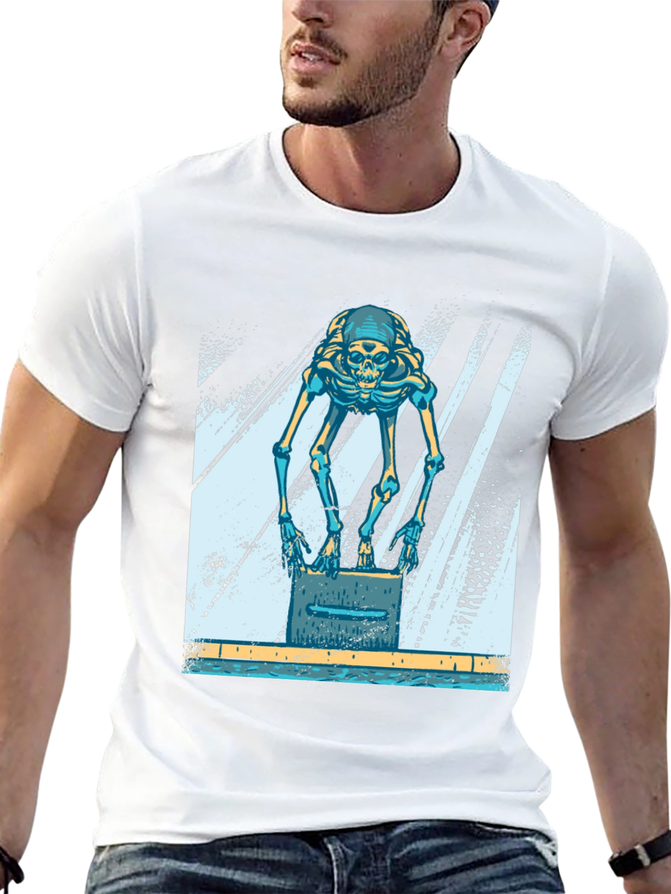 Skeleton Swimmer Black T-Shirt