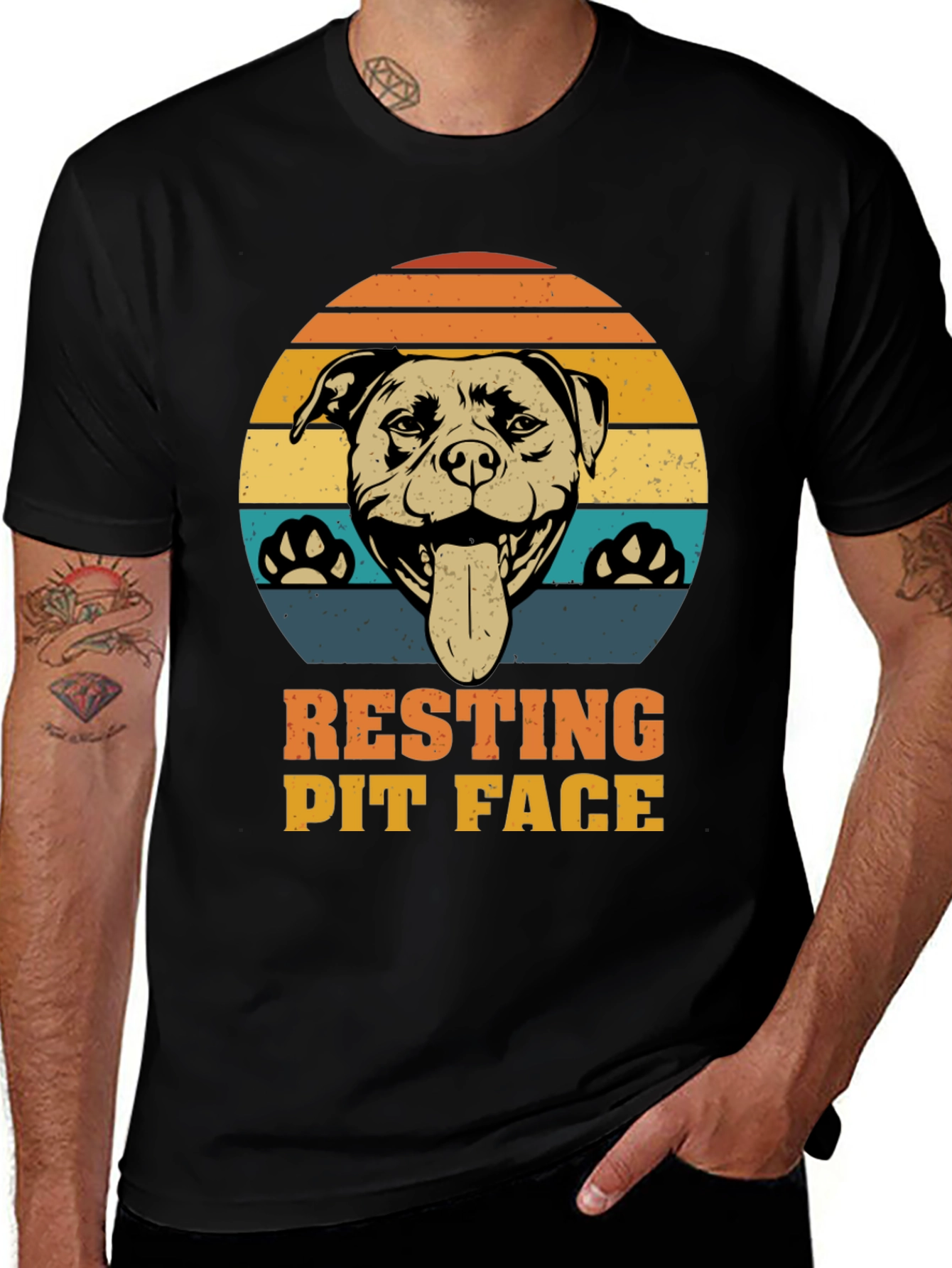 Resting Pit Face T-Shirt - Dog Lover Tee