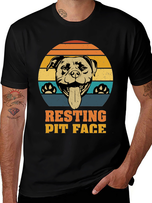 Resting Pit Face T-Shirt - Dog Lover Tee