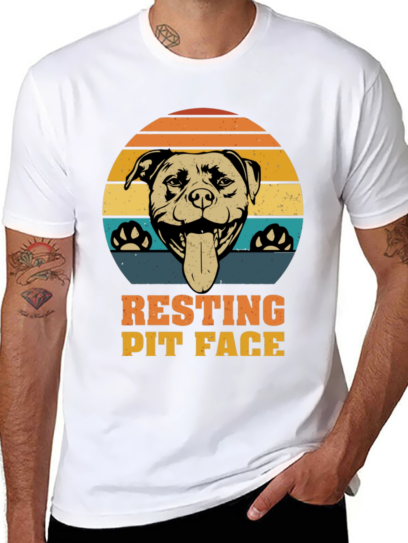 Resting Pit Face T-Shirt - Dog Lover Tee