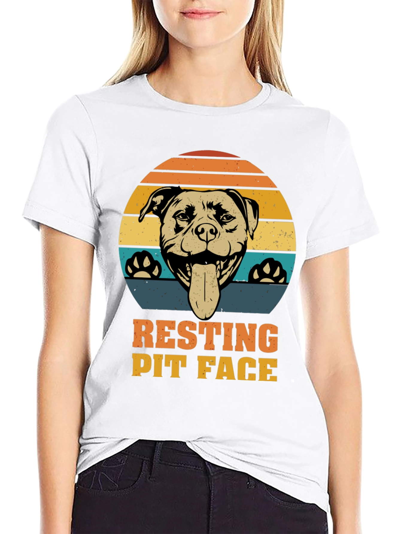 Resting Pit Face T-Shirt - Dog Lover Tee
