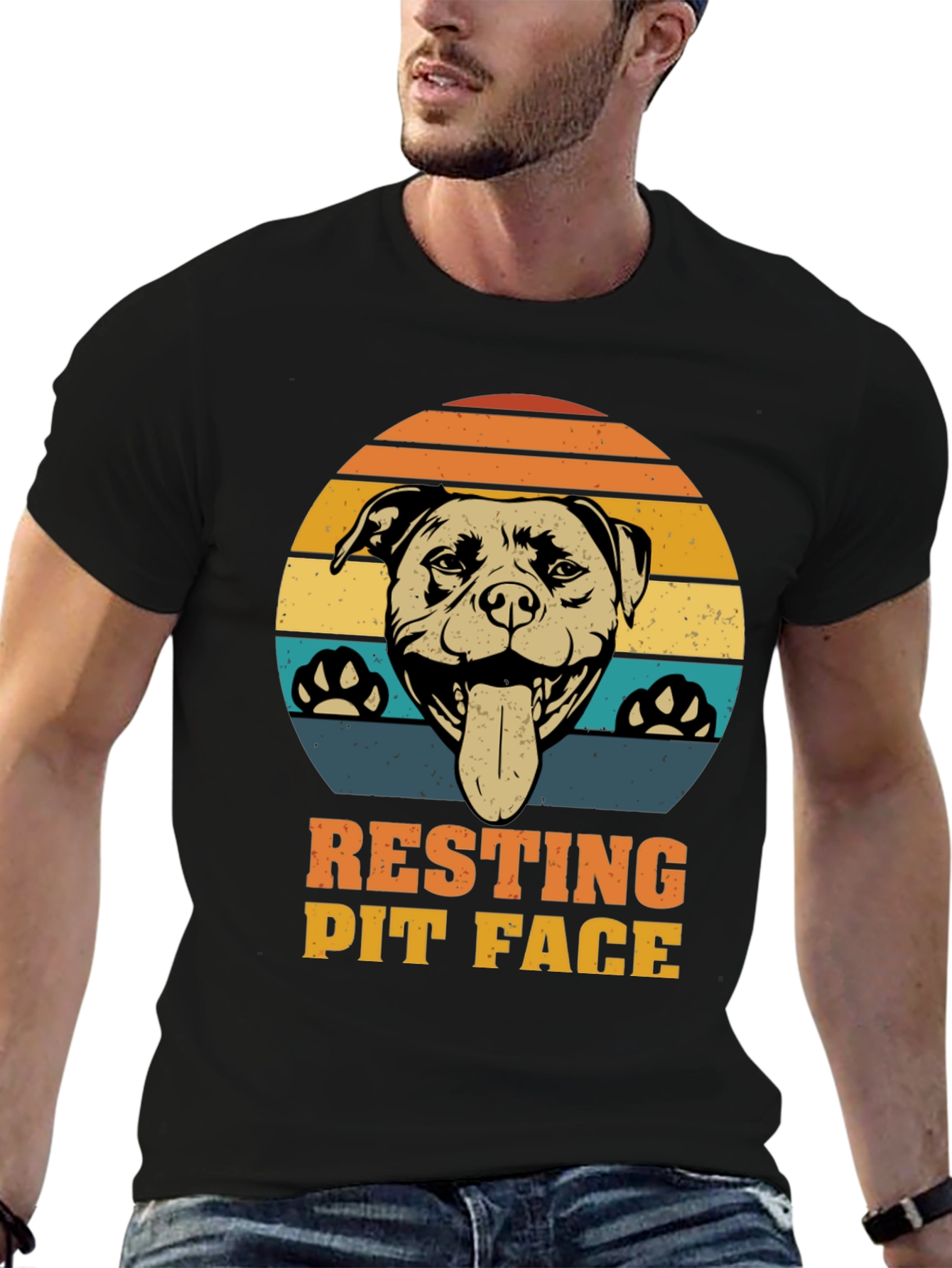 Resting Pit Face T-Shirt - Dog Lover Tee