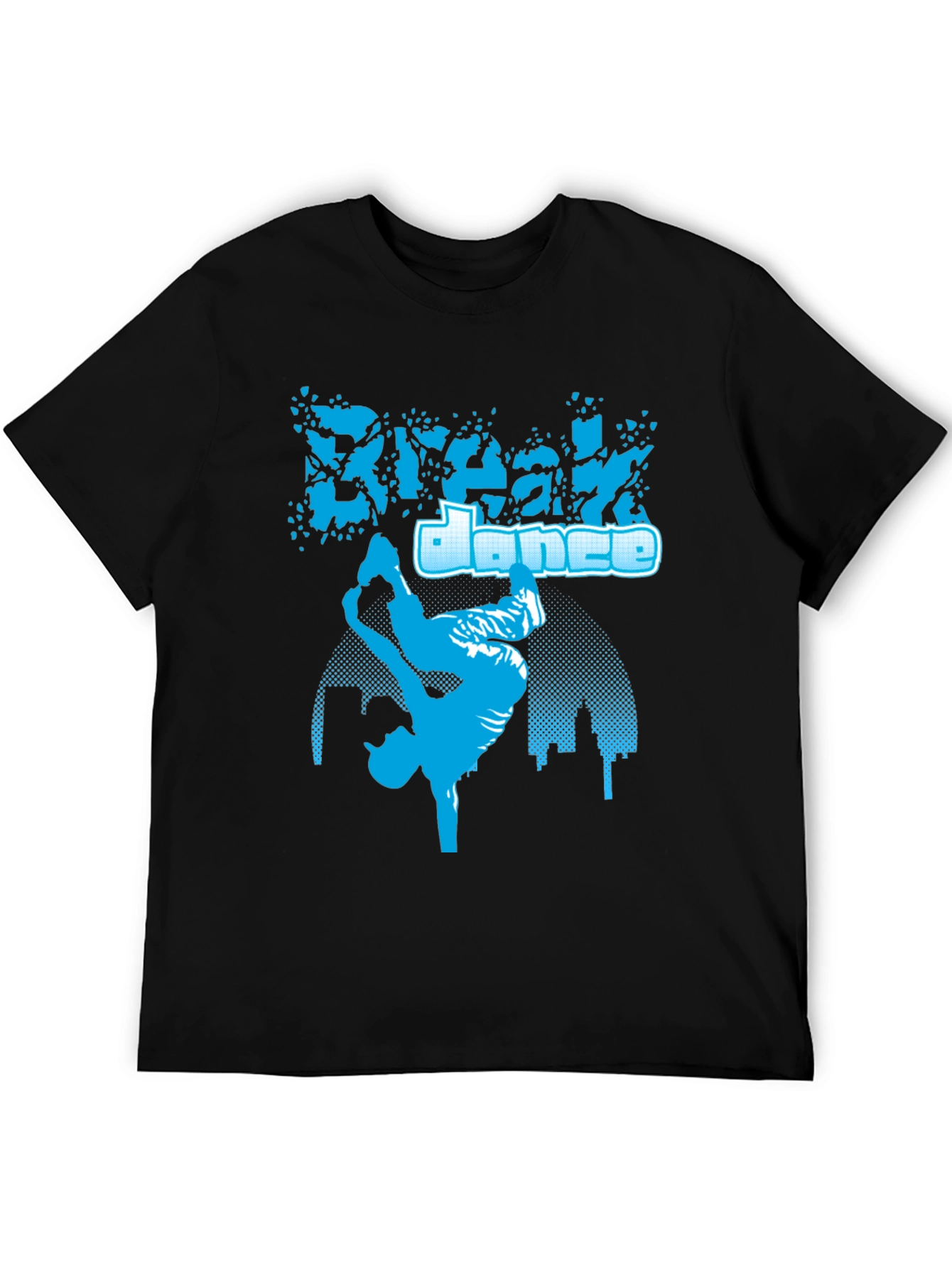 Break Dance Graphic Tee - Stylish Black Cotton T-Shirt