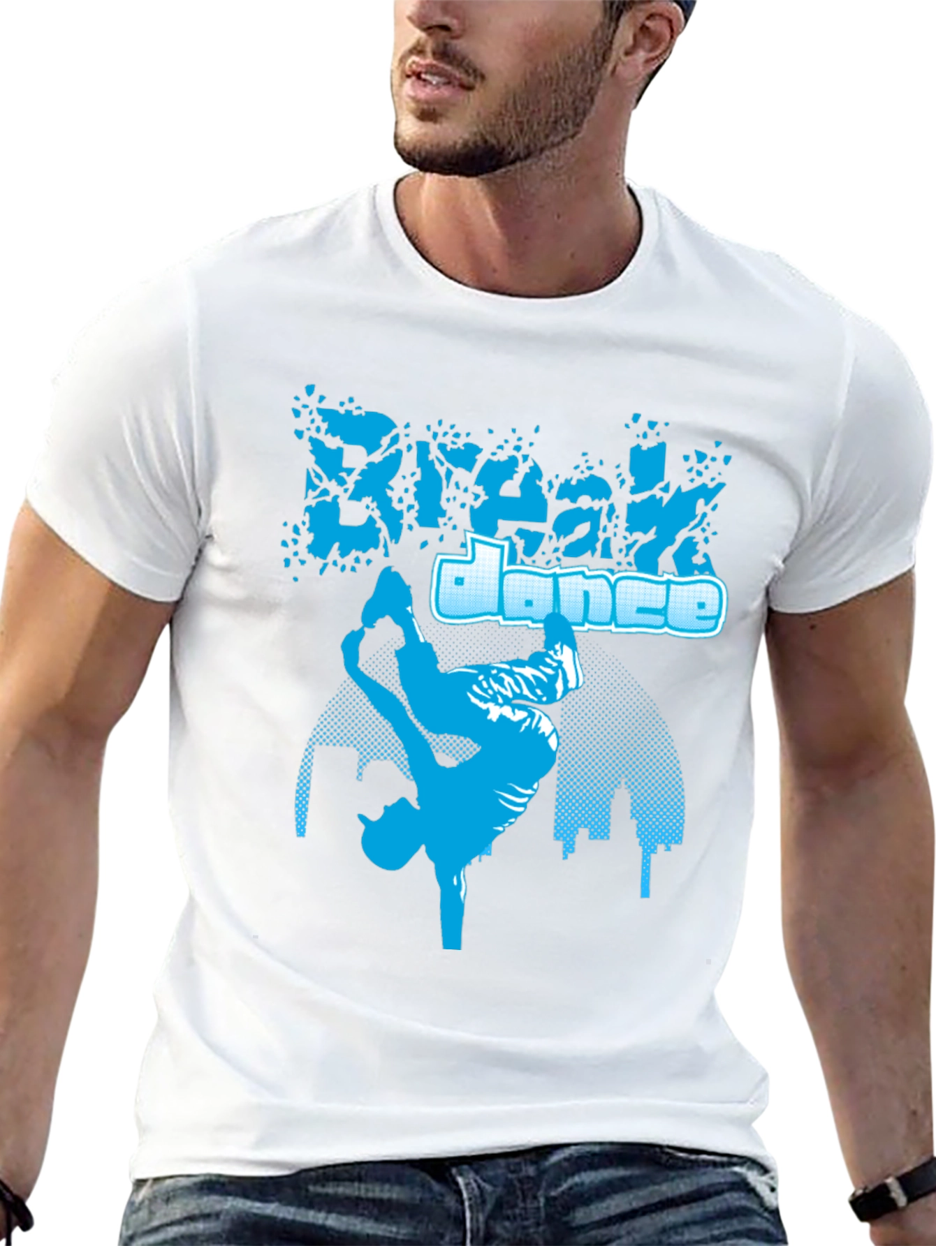 Break Dance Graphic Tee - Stylish Black Cotton T-Shirt
