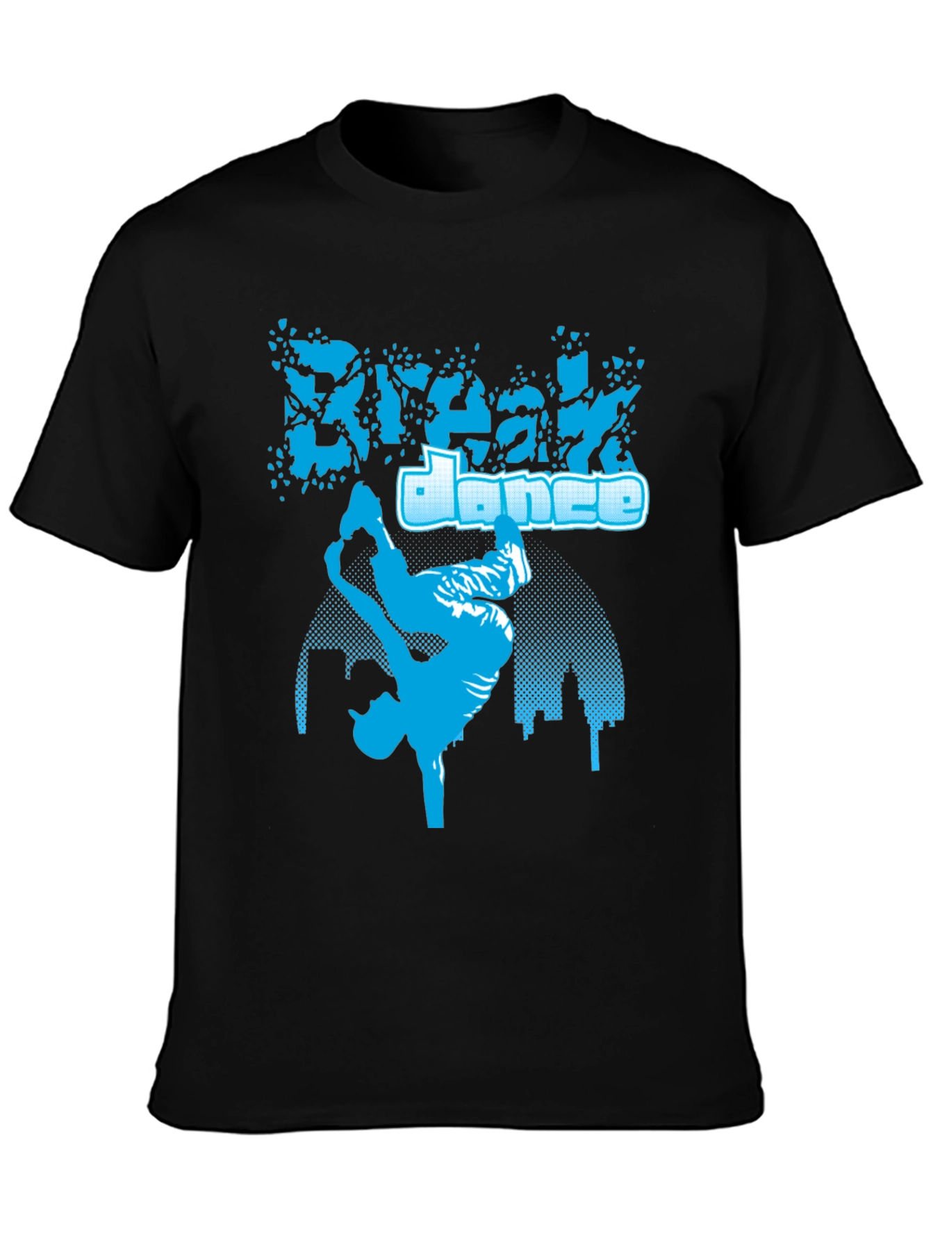 Break Dance Graphic Tee - Stylish Black Cotton T-Shirt