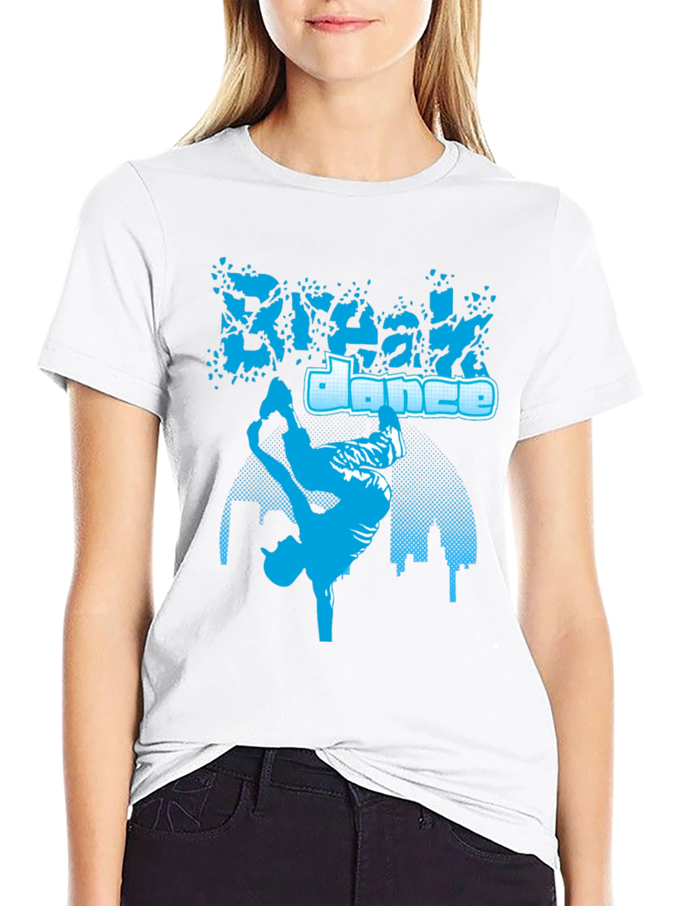 Break Dance Graphic Tee - Stylish Black Cotton T-Shirt
