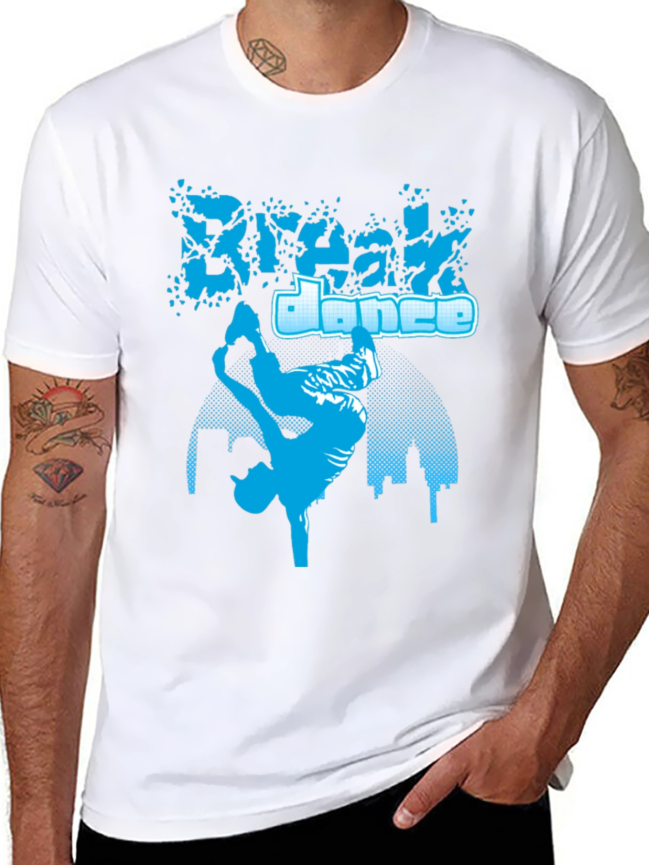 Break Dance Graphic Tee - Stylish Black Cotton T-Shirt