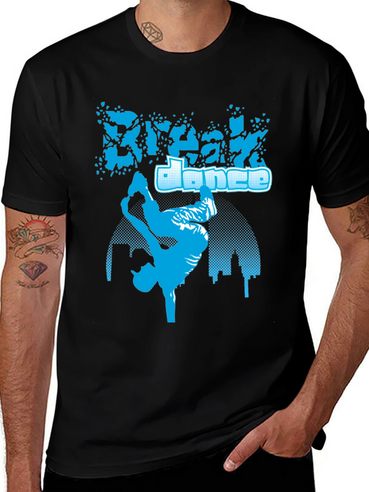 Break Dance Graphic Tee - Stylish Black Cotton T-Shirt
