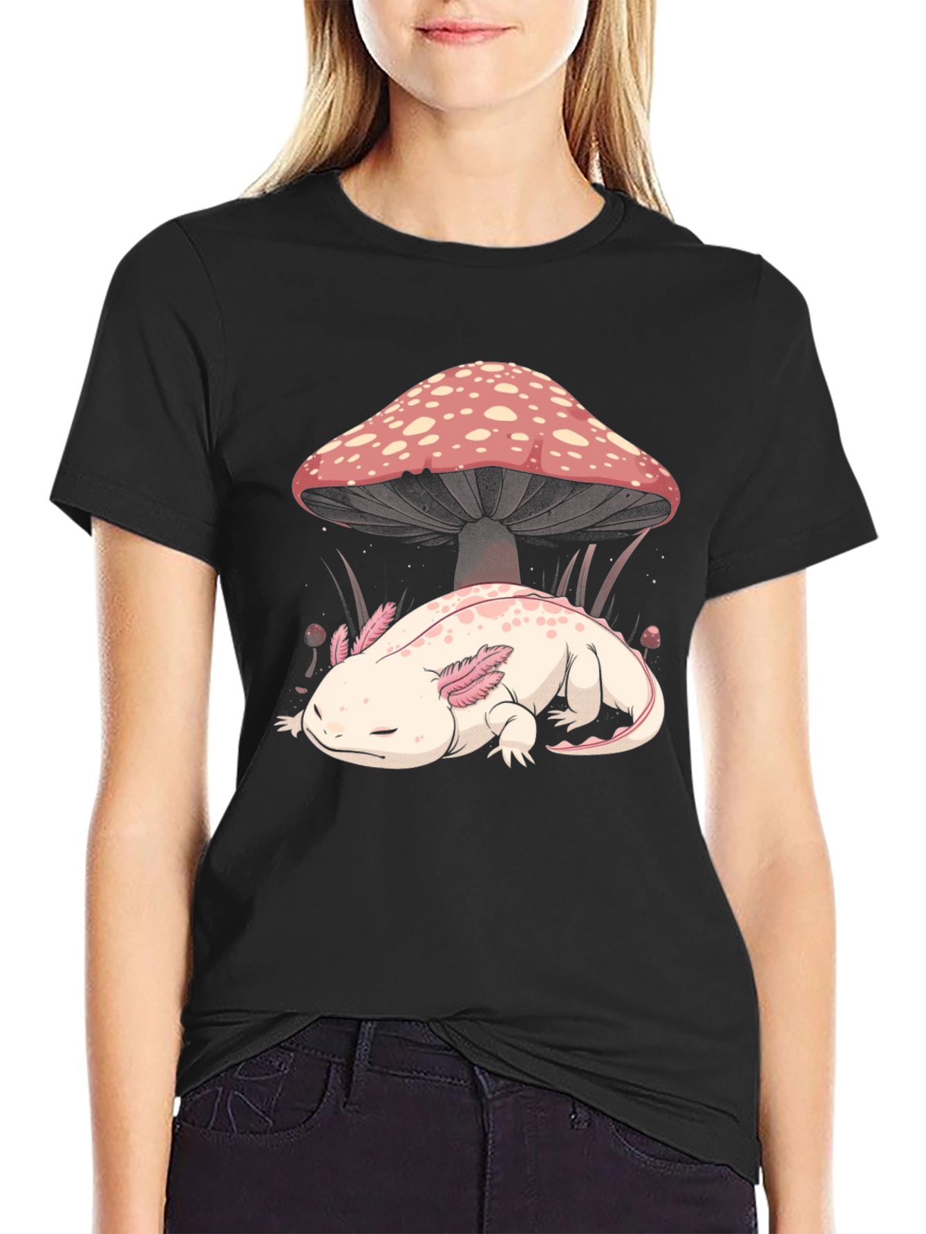 Axolotl Mushroom Graphic Tee