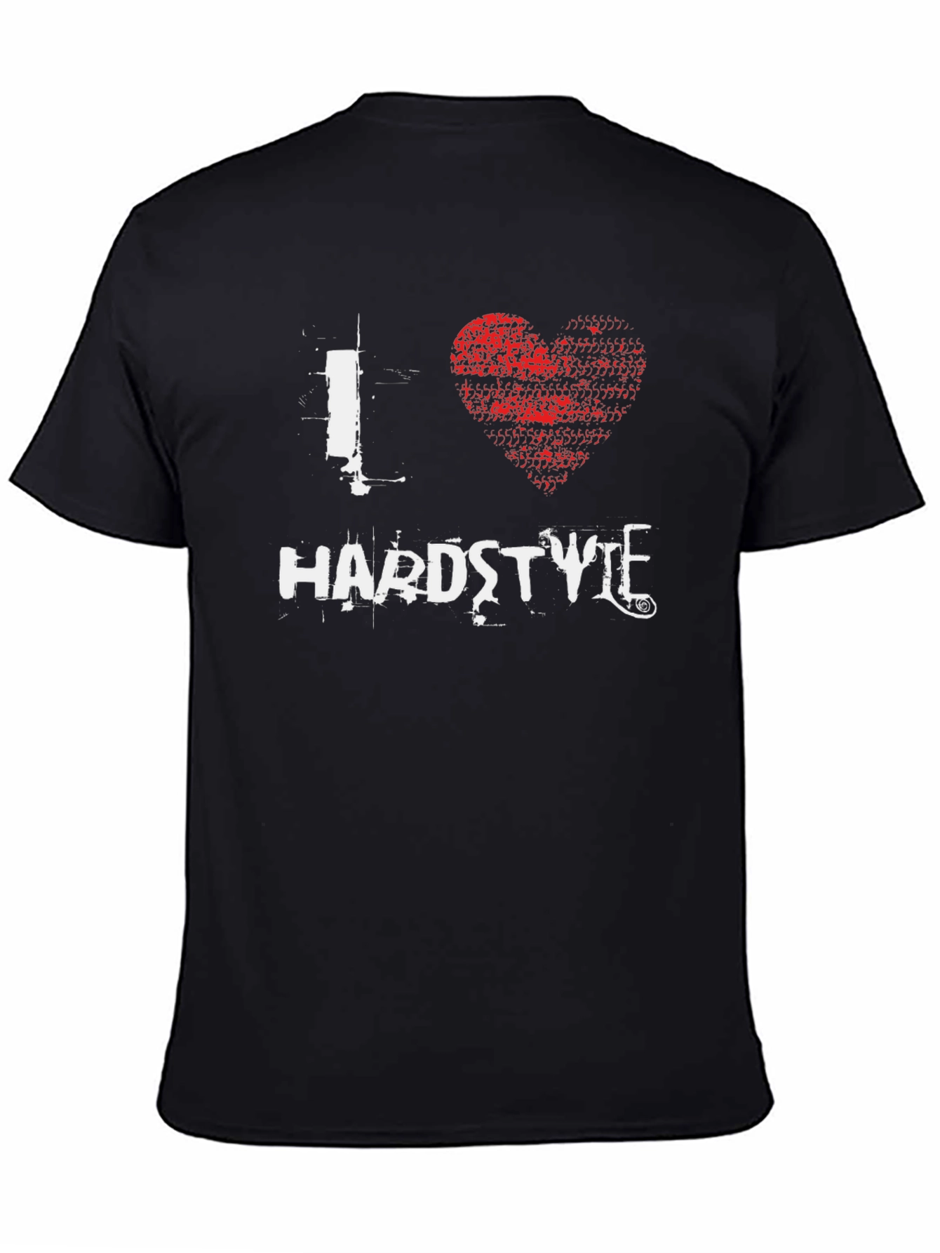I Love Hardstyle Graphic Print Black T-Shirt