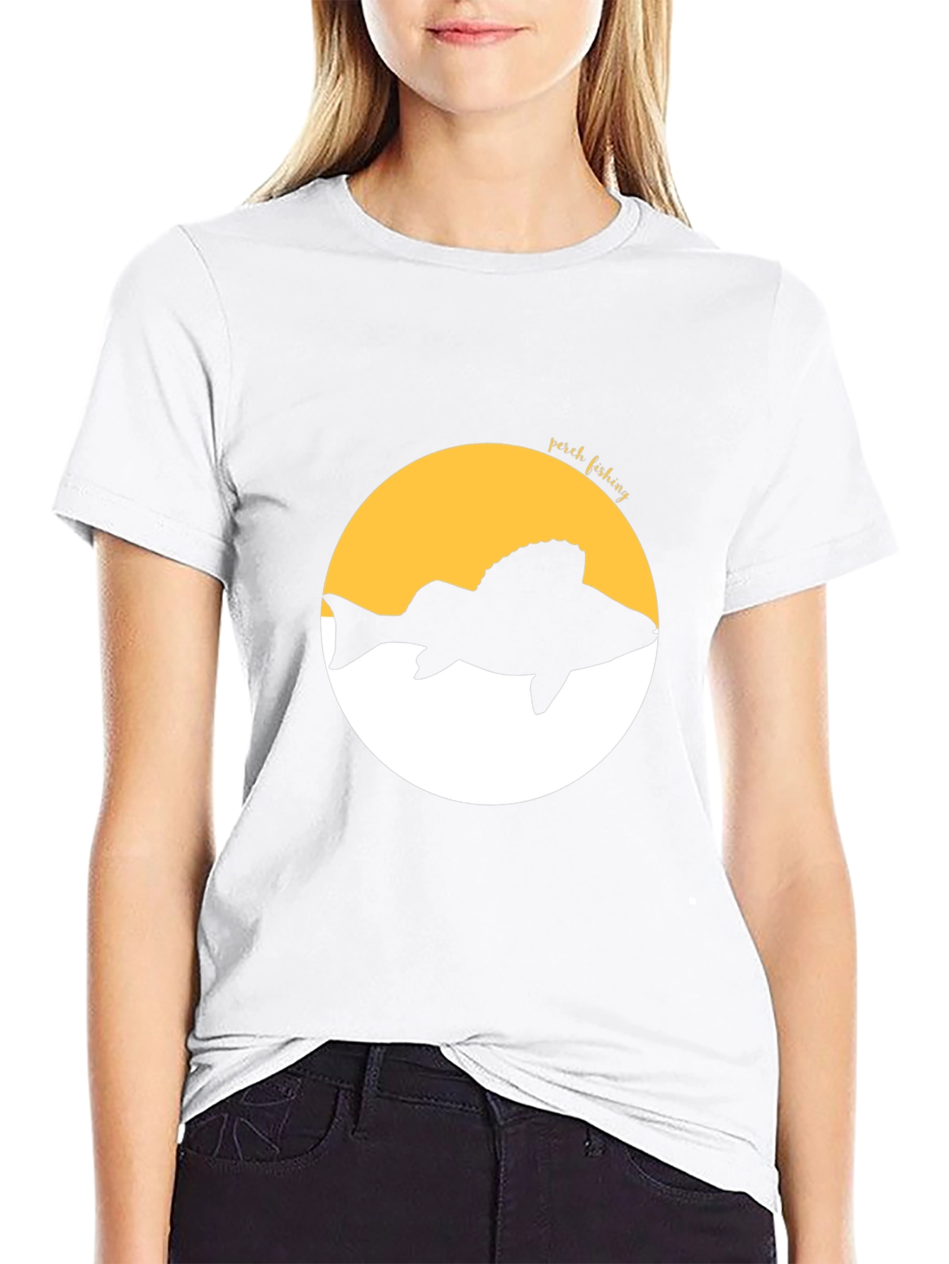 Perch Fishing Graphic Tee - Black