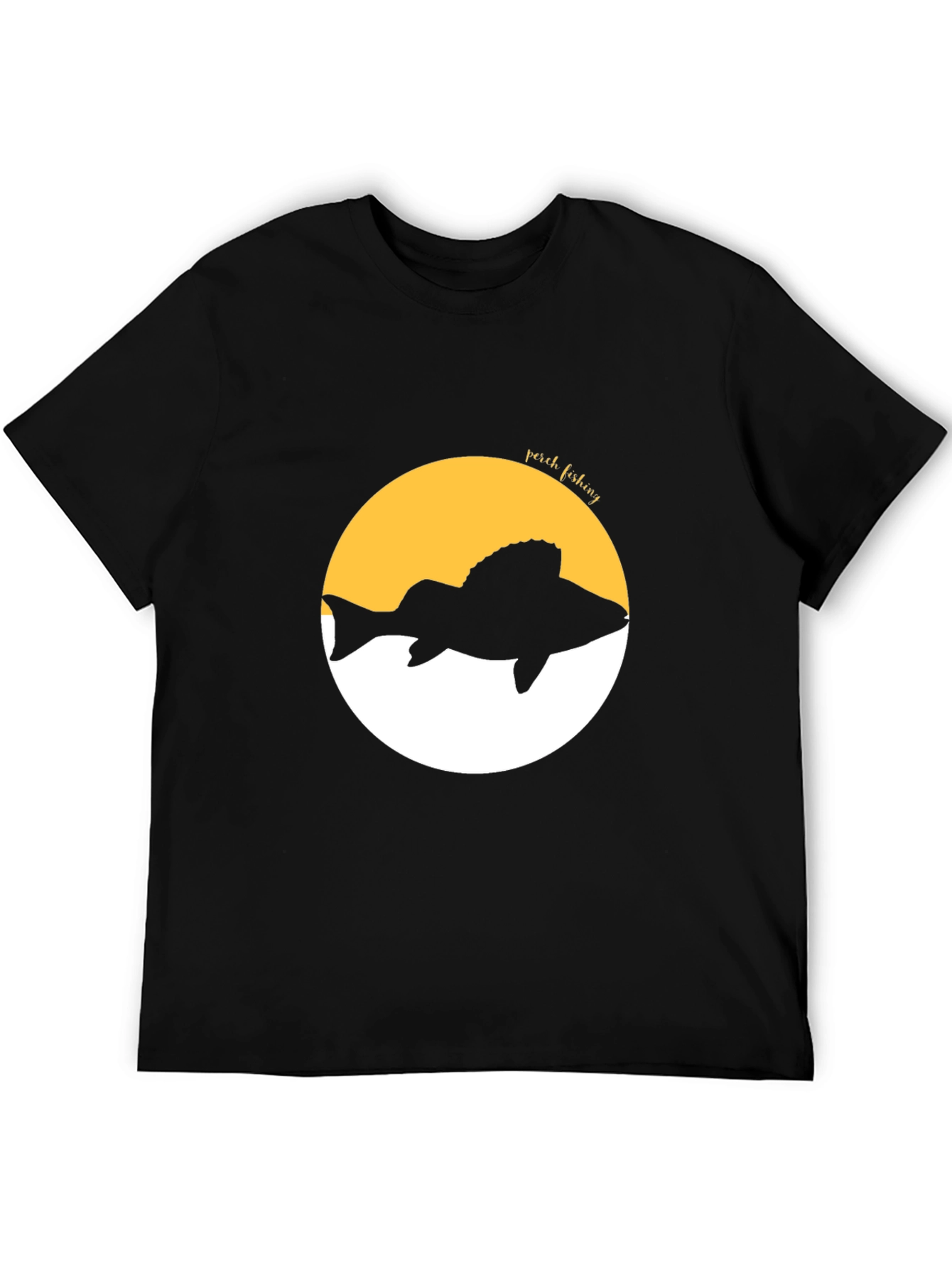 Perch Fishing Graphic Tee - Black