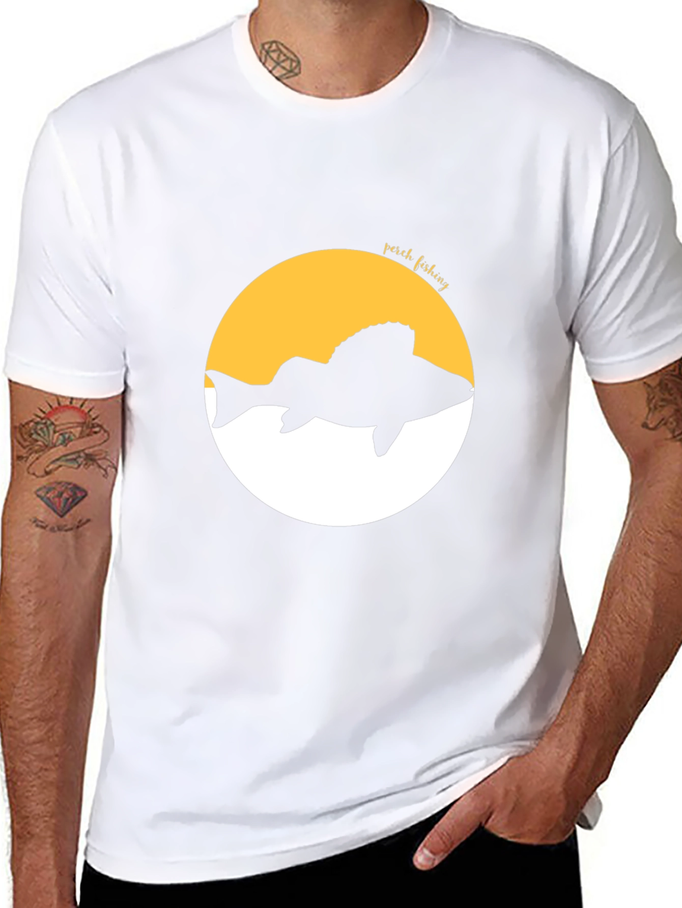 Perch Fishing Graphic Tee - Black