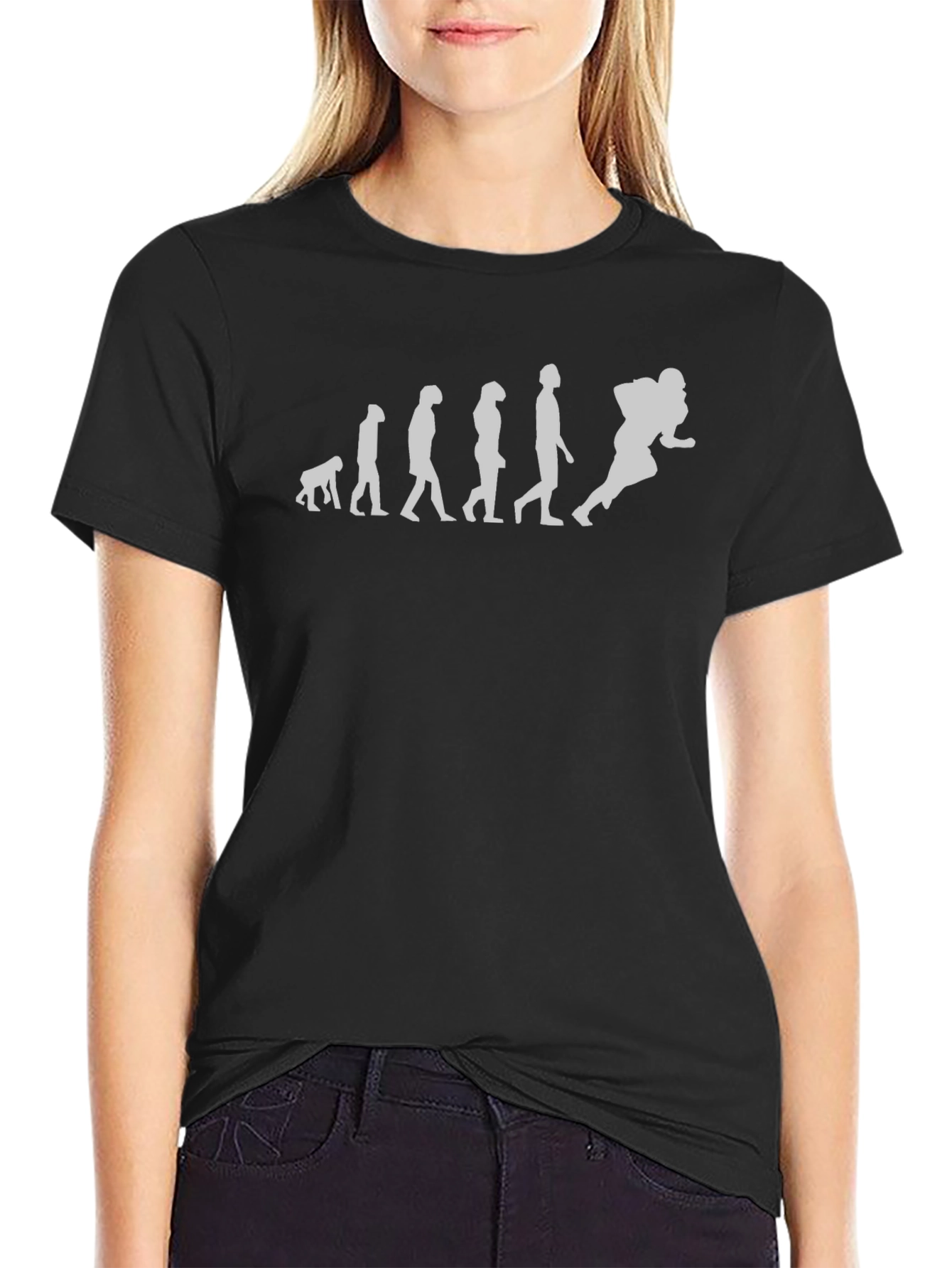 Evolution of Football Black T-Shirt