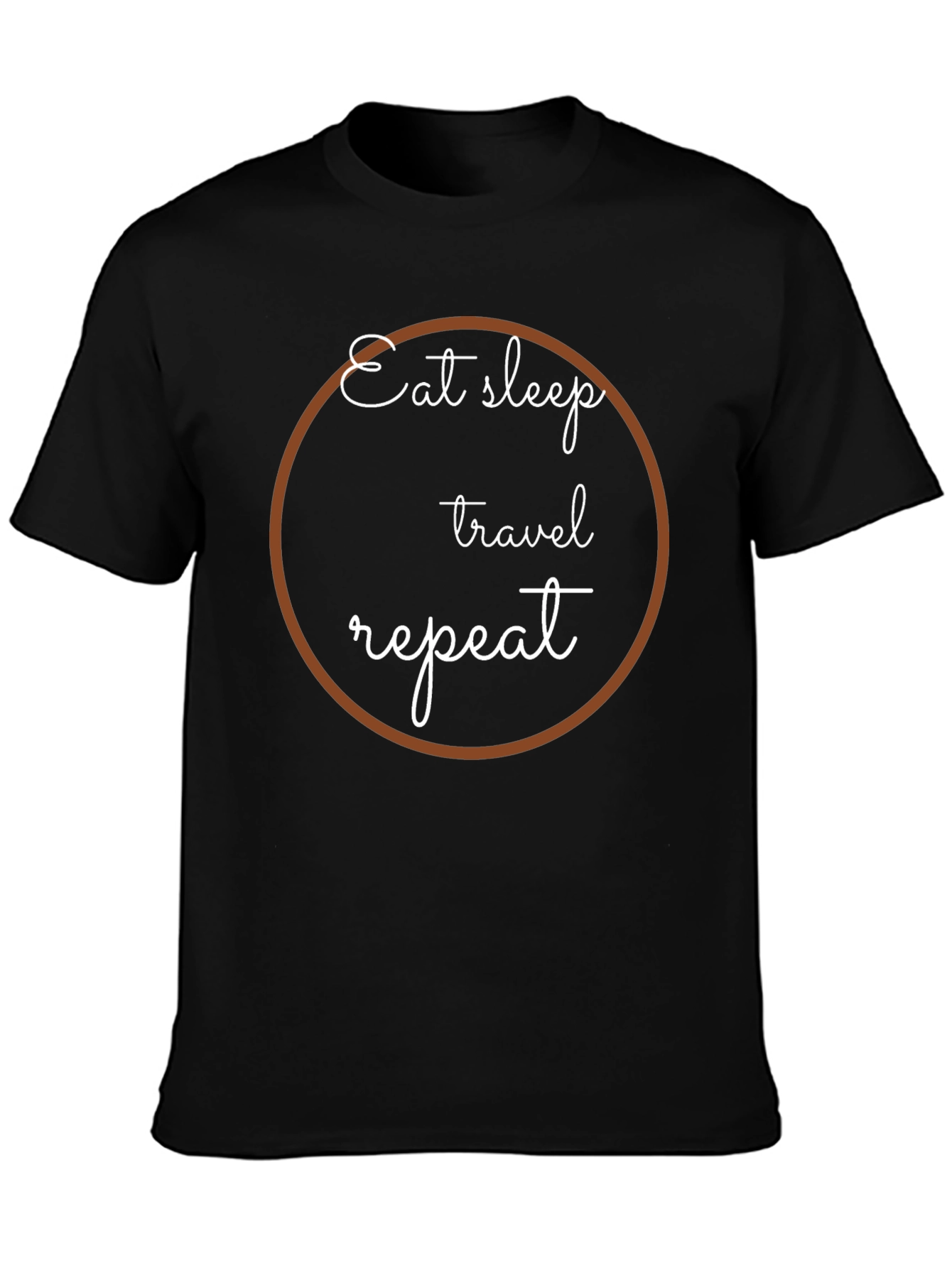 Eat Sleep Travel Repeat Graphic Tee - Black