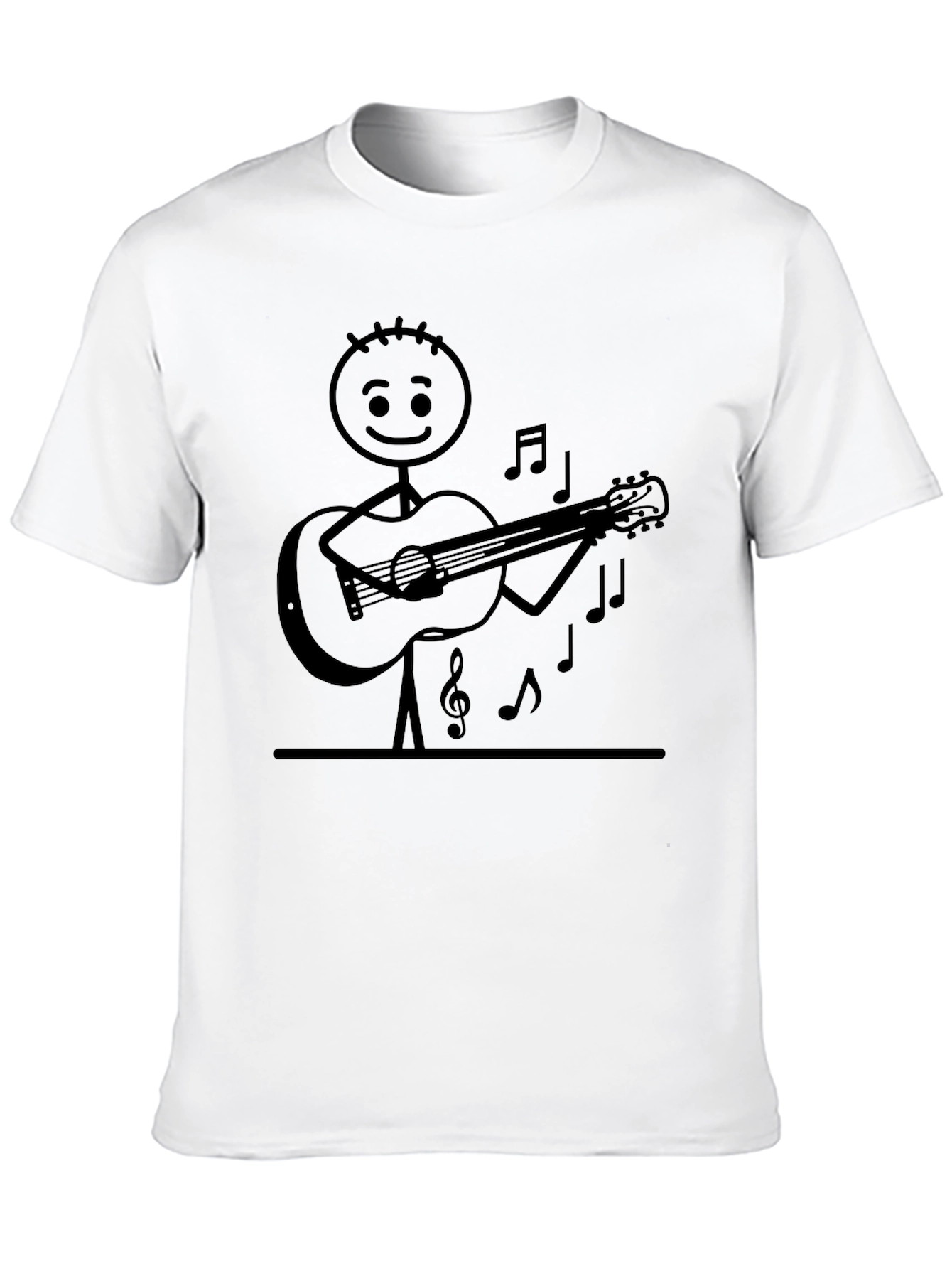Stick Figure Guitarist Black T-Shirt