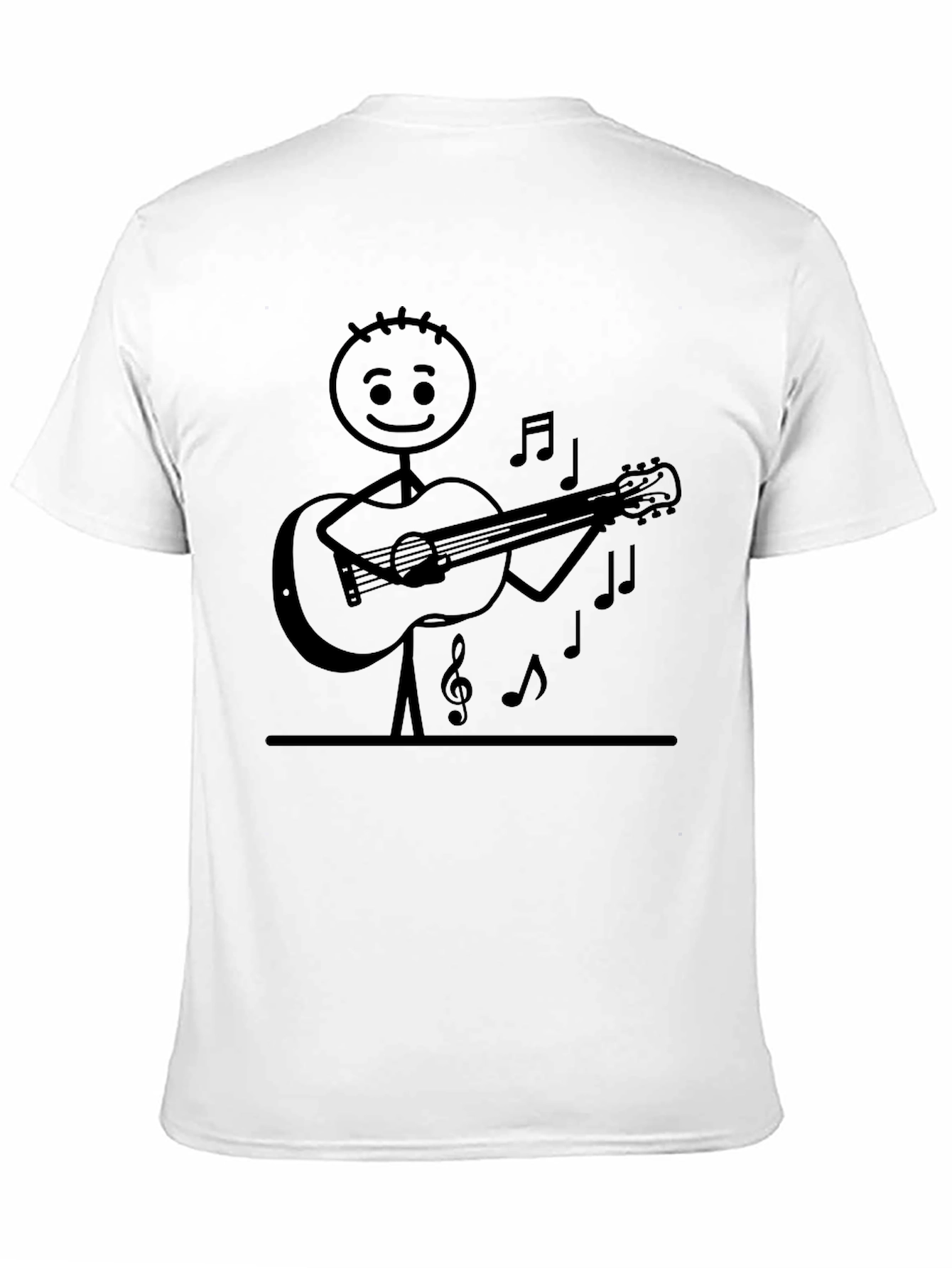 Stick Figure Guitarist Black T-Shirt