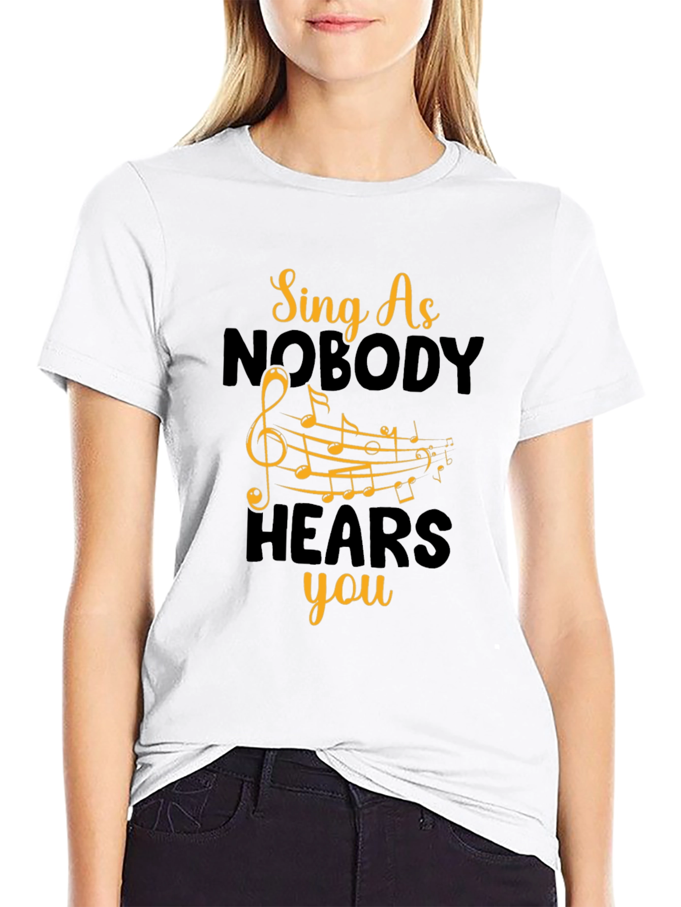Sing As Nobody Hears You - Black Graphic T-Shirt