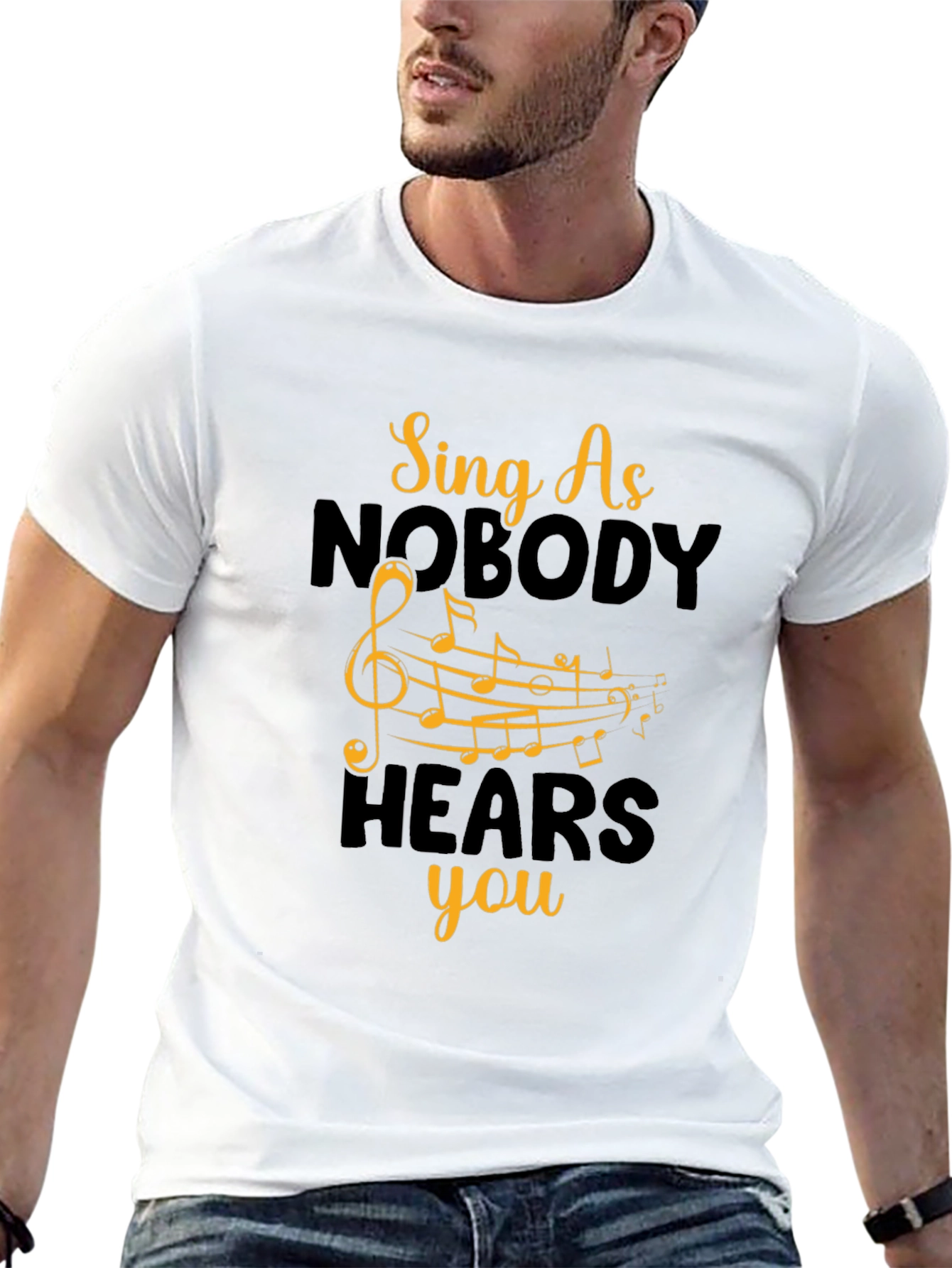 Sing As Nobody Hears You - Black Graphic T-Shirt