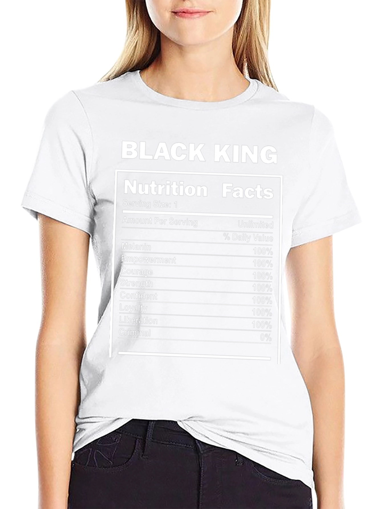 Black King Nutrition Facts T-Shirt