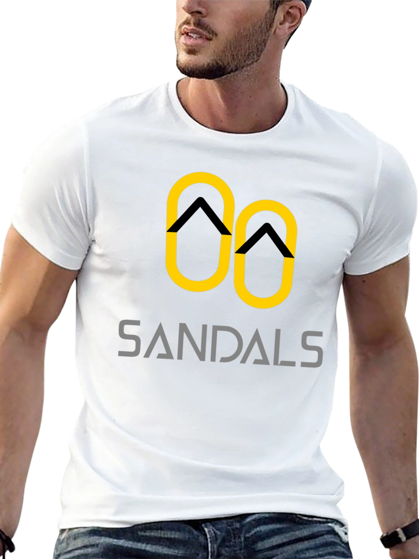 Sandals Graphic Tee - Black Cotton T-Shirt