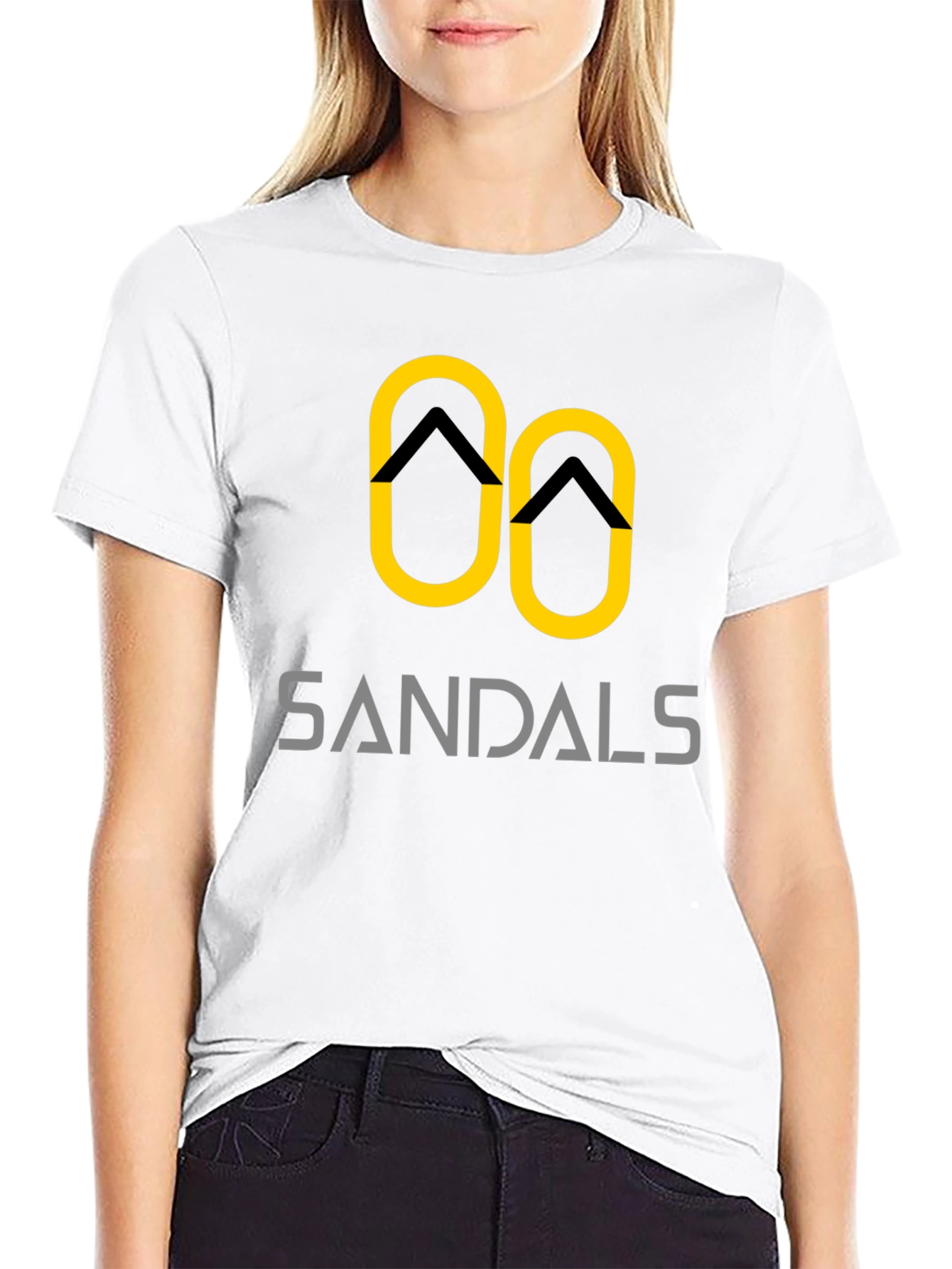 Sandals Graphic Tee - Black Cotton T-Shirt