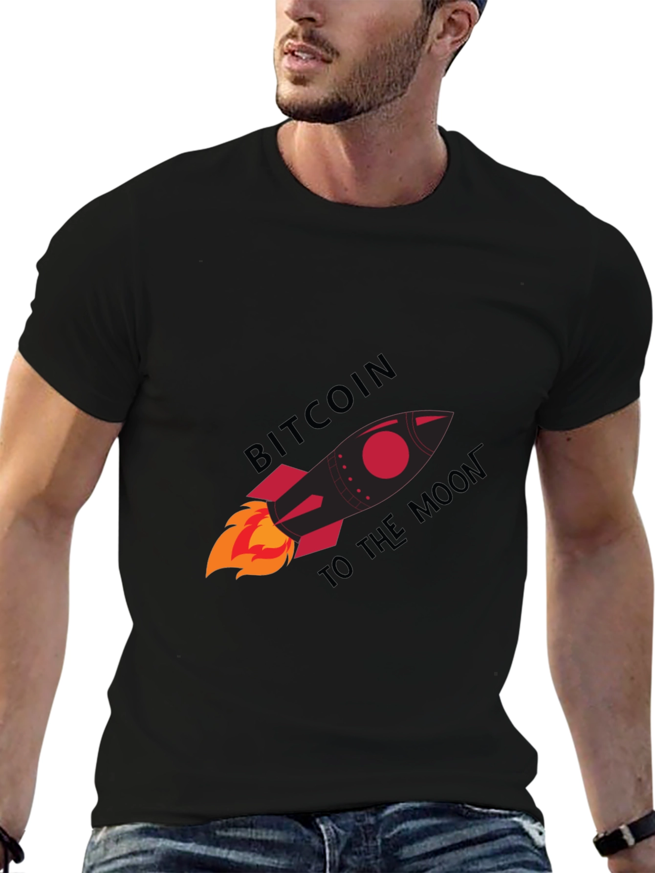 Bitcoin to the Moon Graphic Tee - Black
