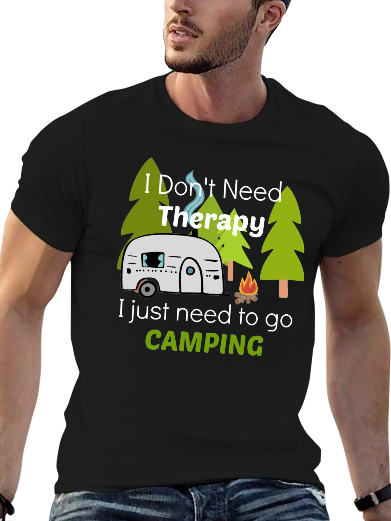 Camping Therapy T-Shirt - Adventure Awaits!