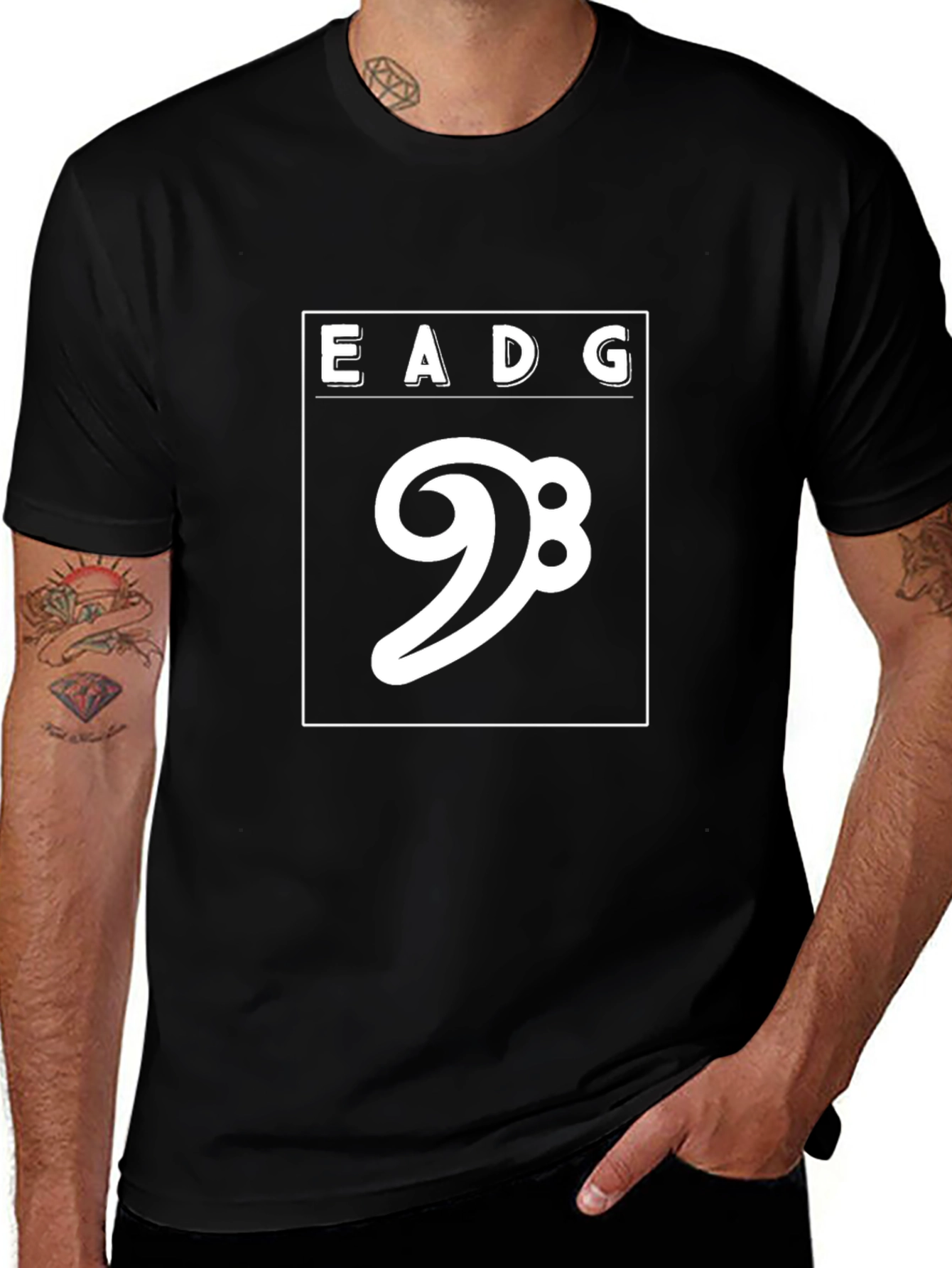 Bass Clef Tuning Black T-Shirt - Musician Tee