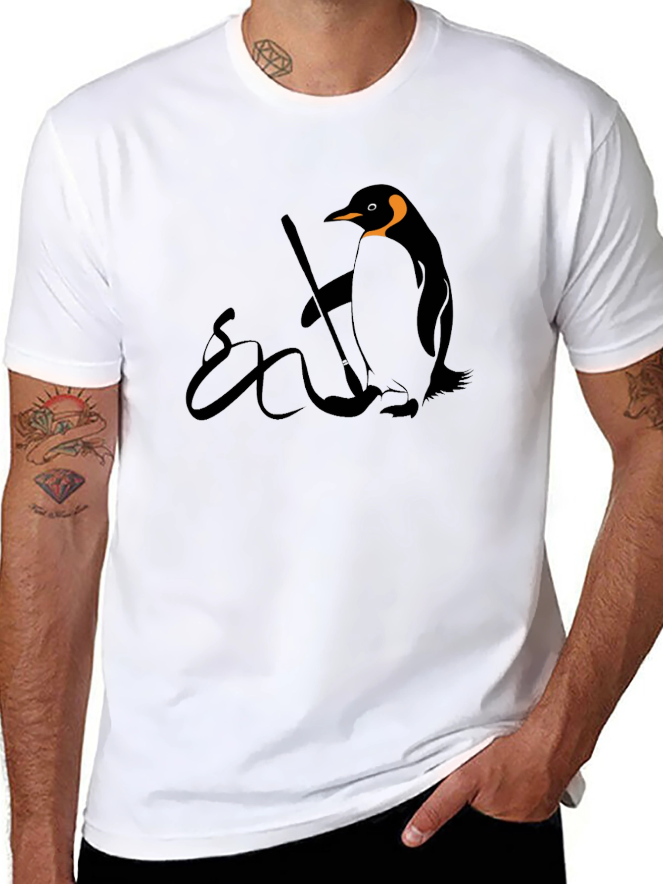 Painter Penguin Black T-Shirt