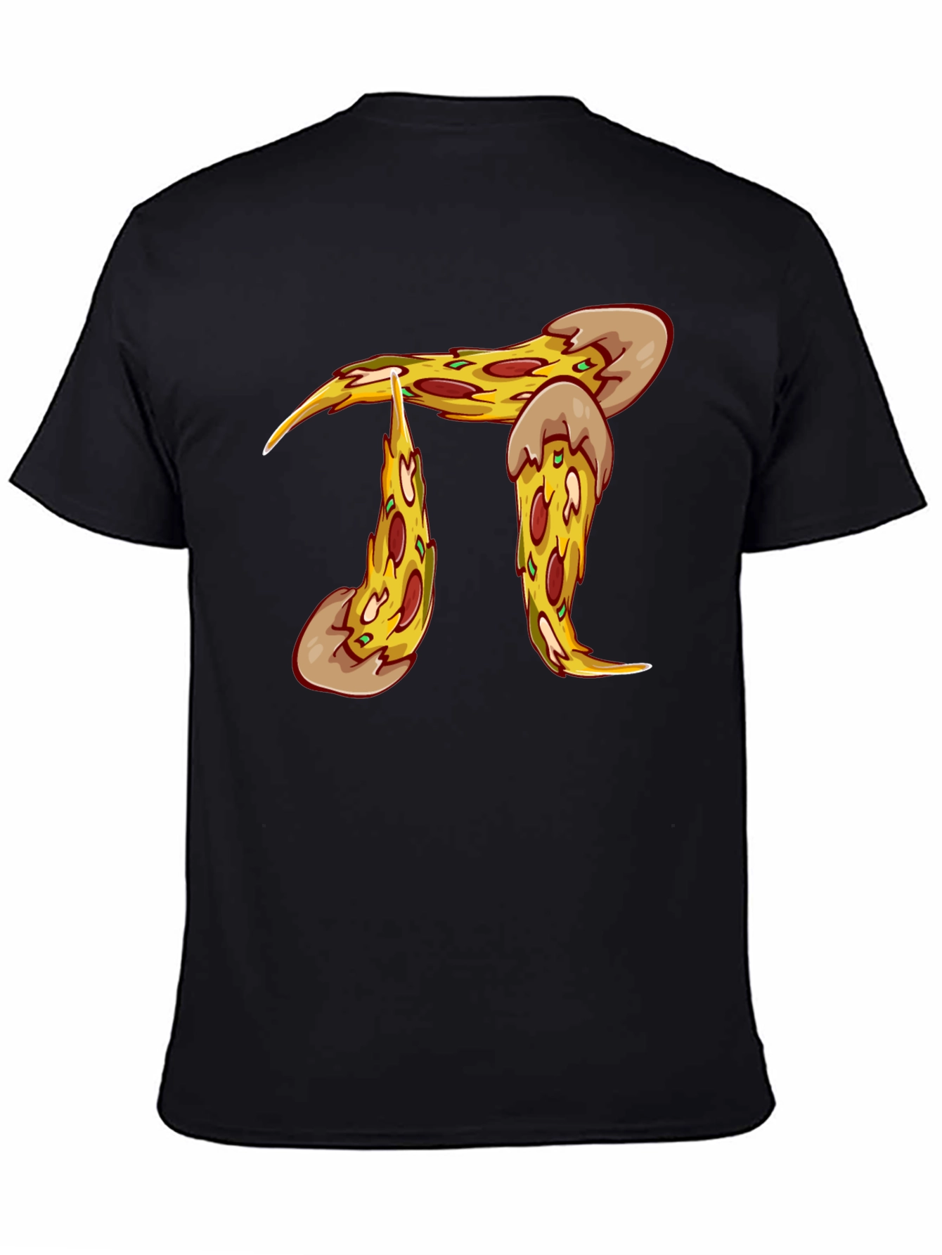 Pizza Pi Graphic T-Shirt - Black Cotton Blend