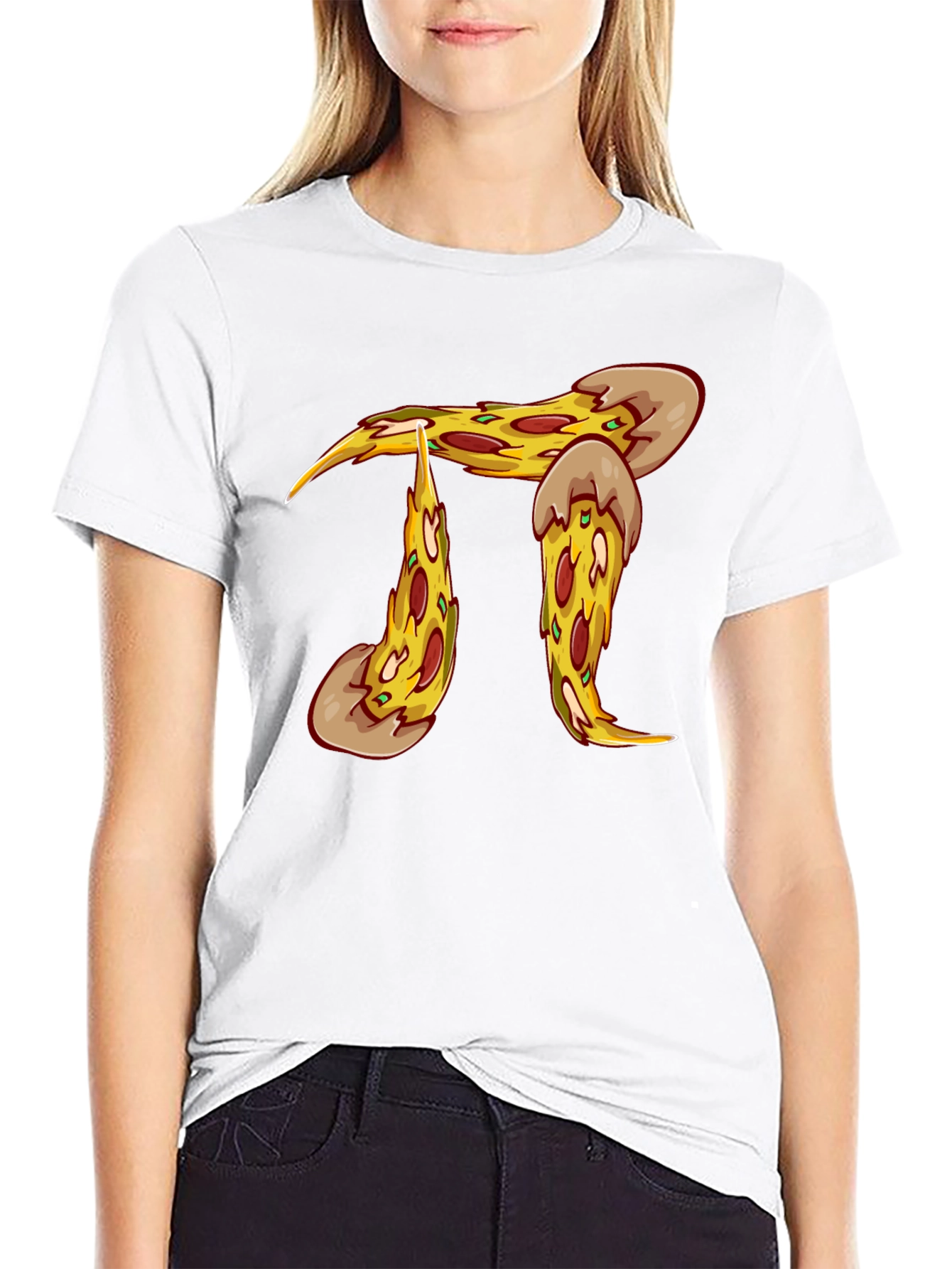 Pizza Pi Graphic T-Shirt - Black Cotton Blend