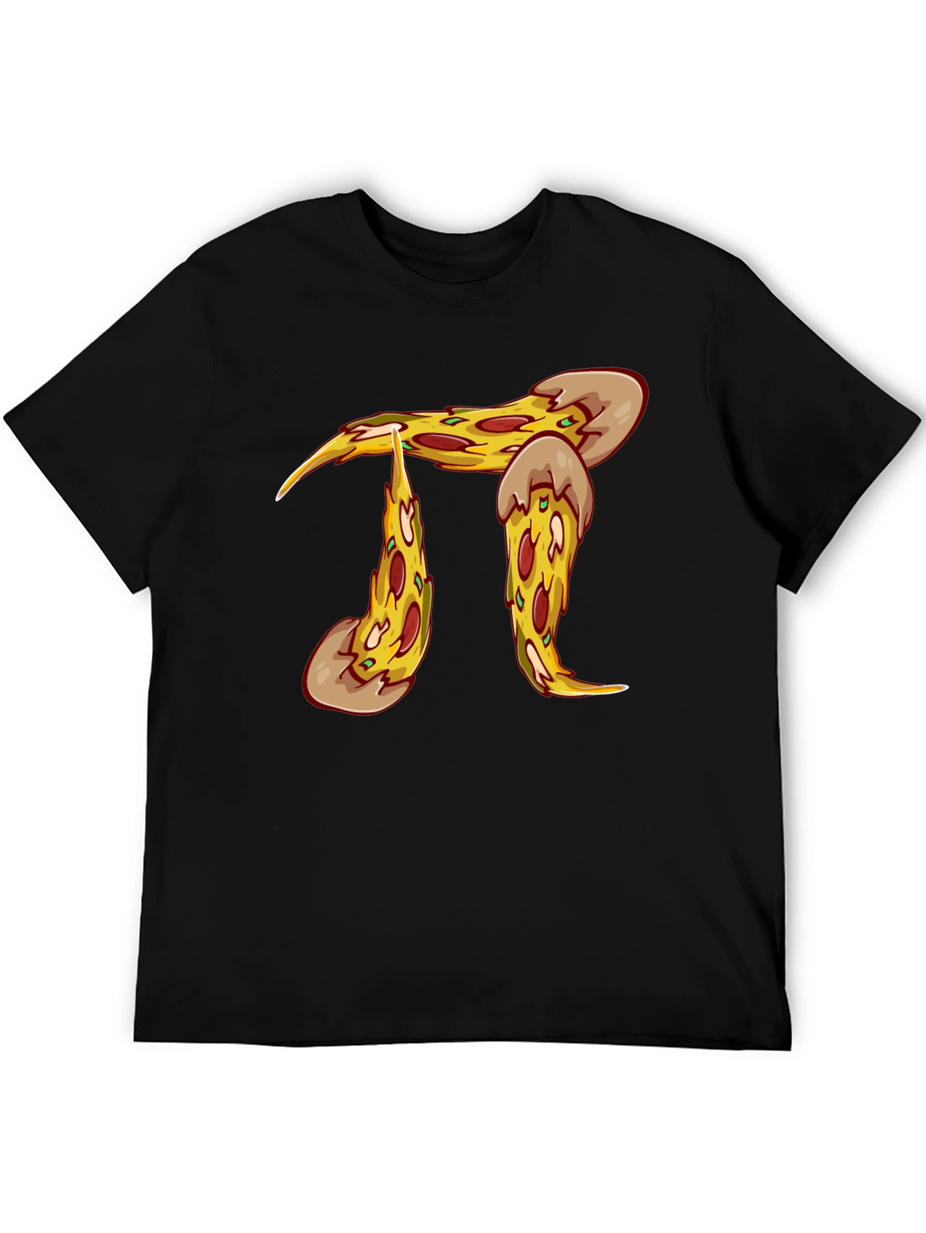 Pizza Pi Graphic T-Shirt - Black Cotton Blend
