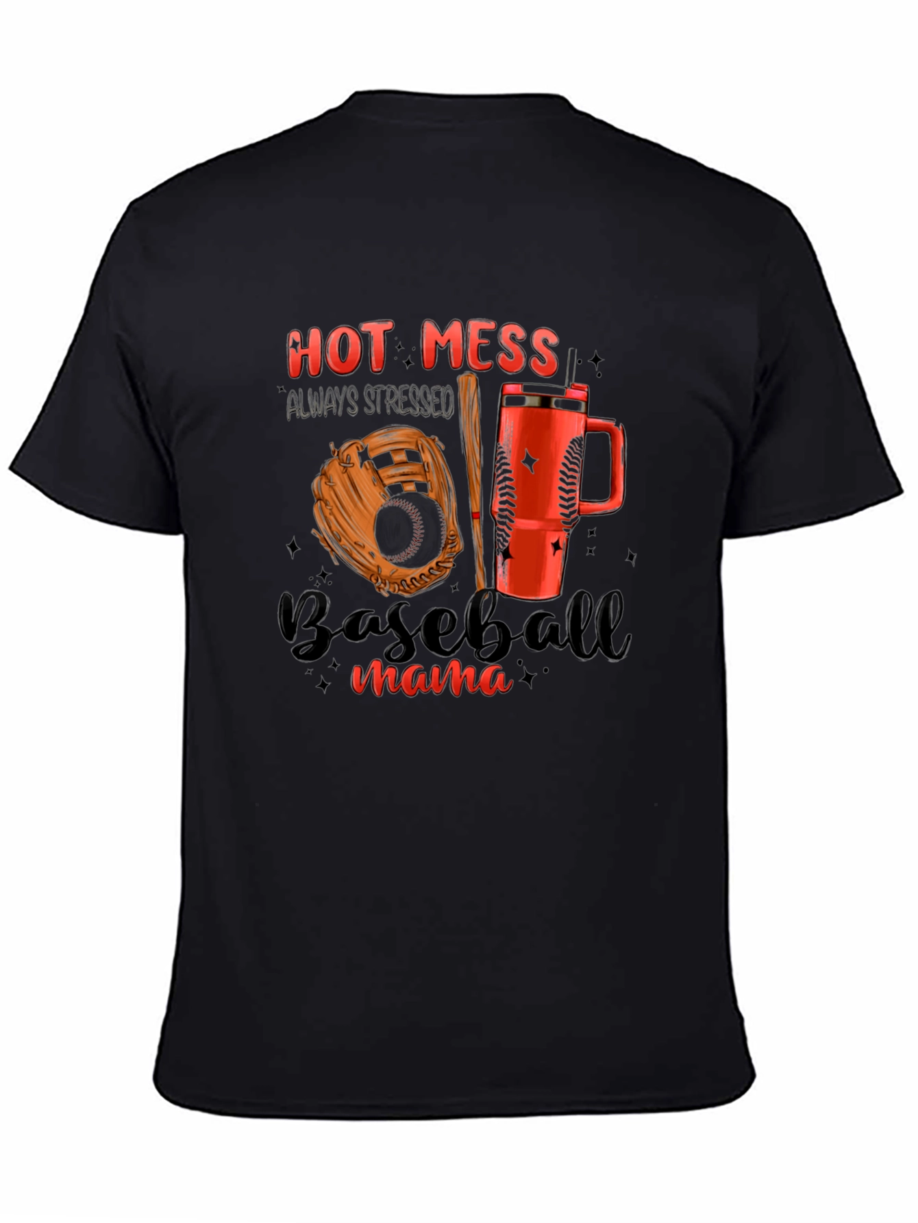 Hot Mess Baseball Mama T-Shirt
