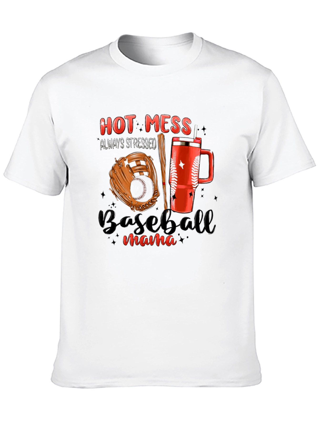 Hot Mess Baseball Mama T-Shirt
