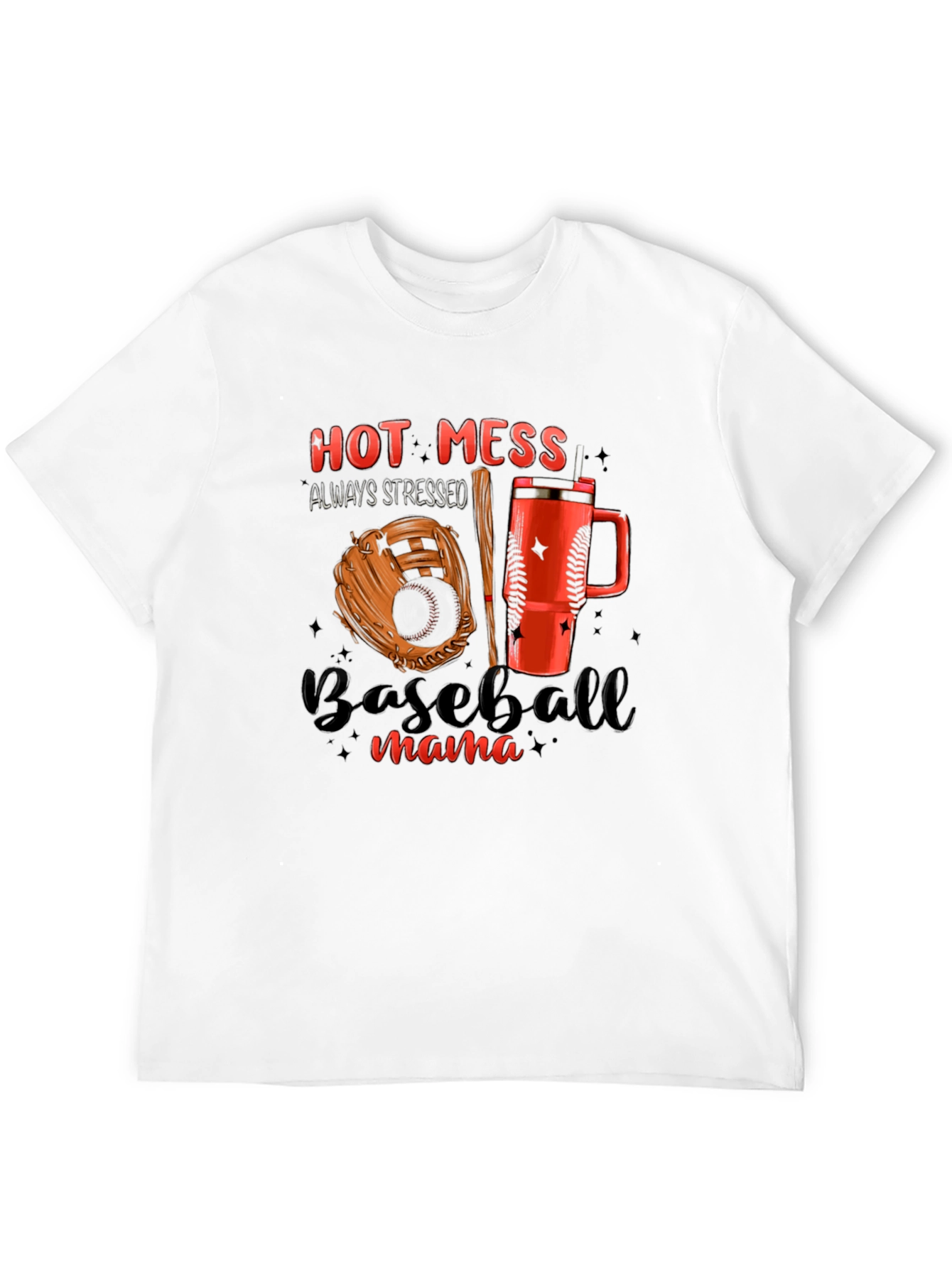 Hot Mess Baseball Mama T-Shirt