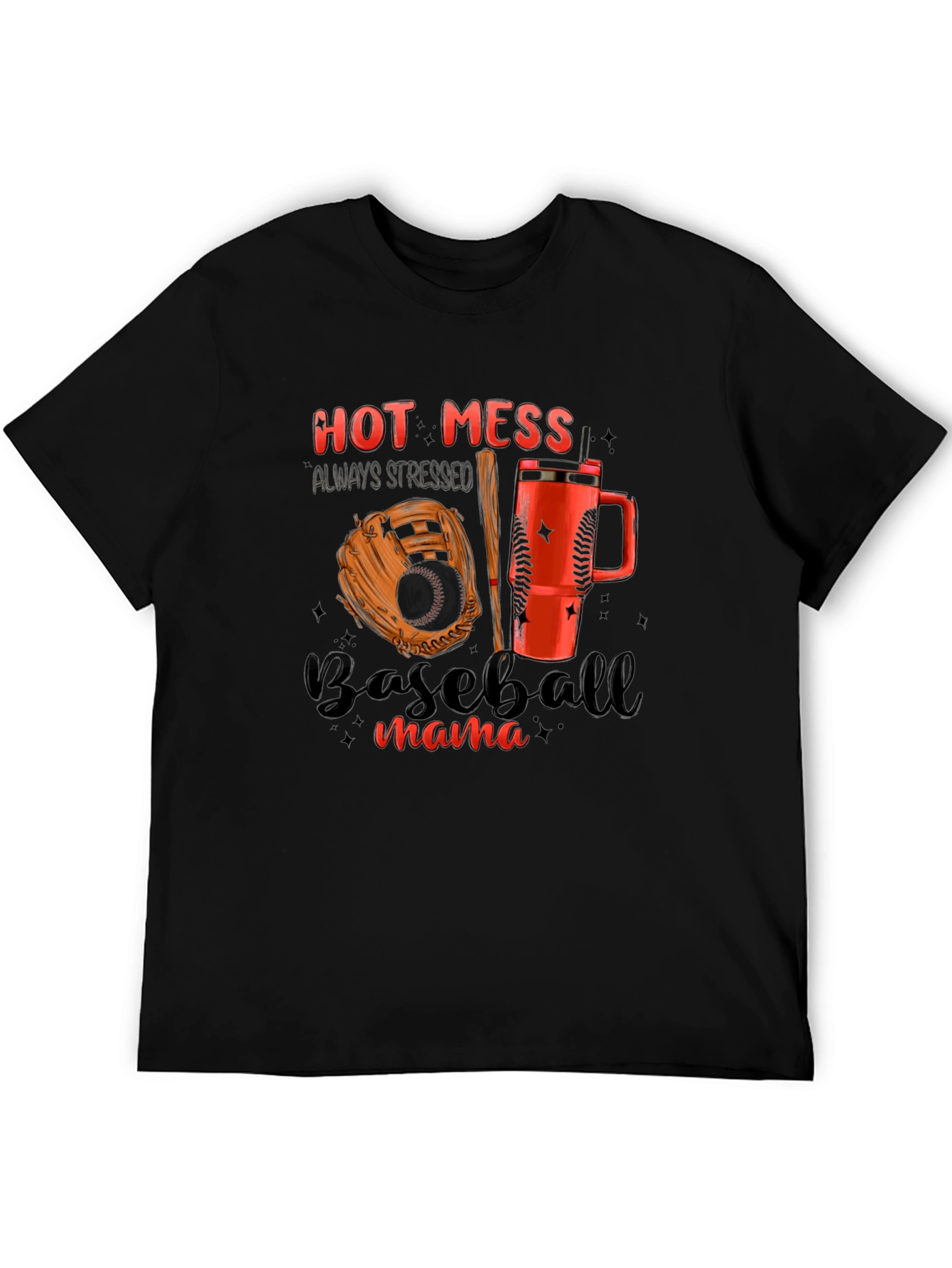 Hot Mess Baseball Mama T-Shirt