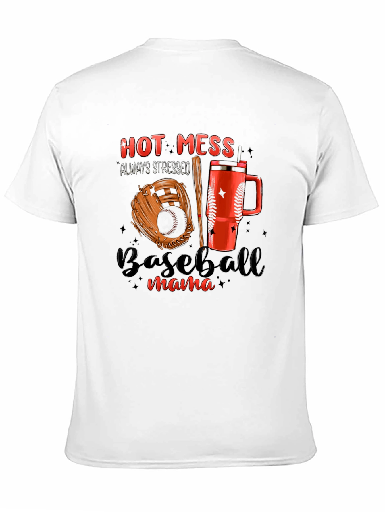 Hot Mess Baseball Mama T-Shirt