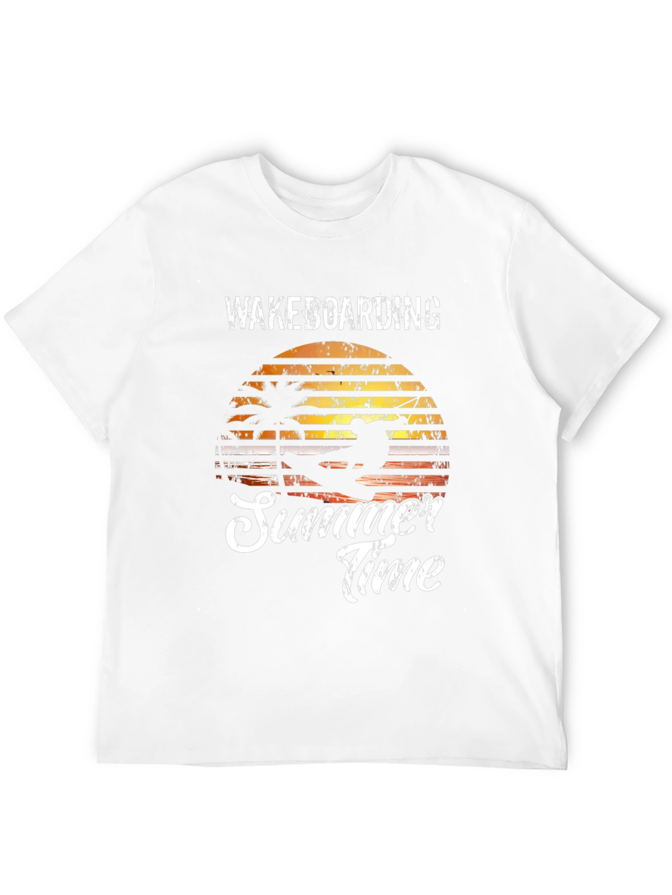 Wakeboarding Summer Time Black Graphic Tee