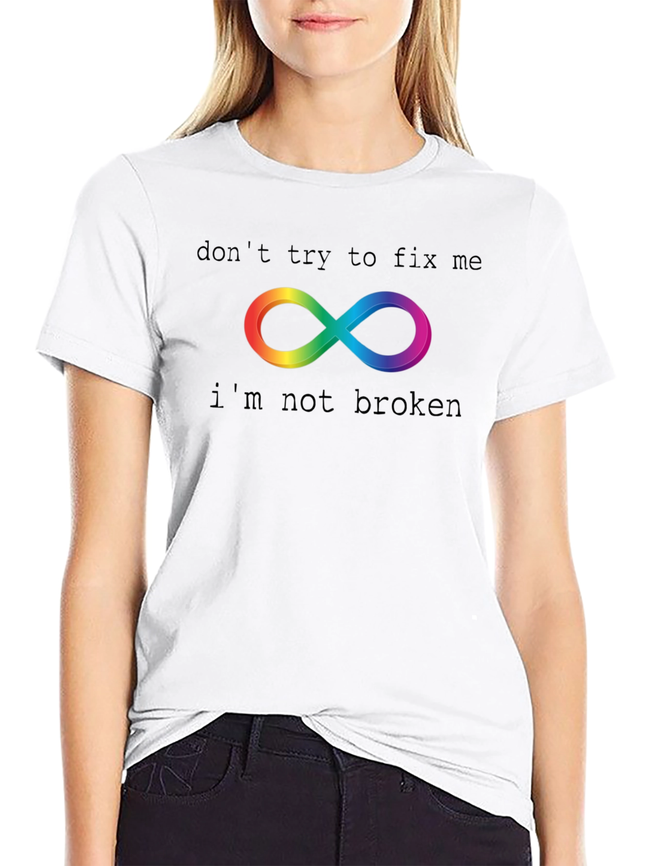 Autism Acceptance Rainbow Infinity Symbol T-Shirt