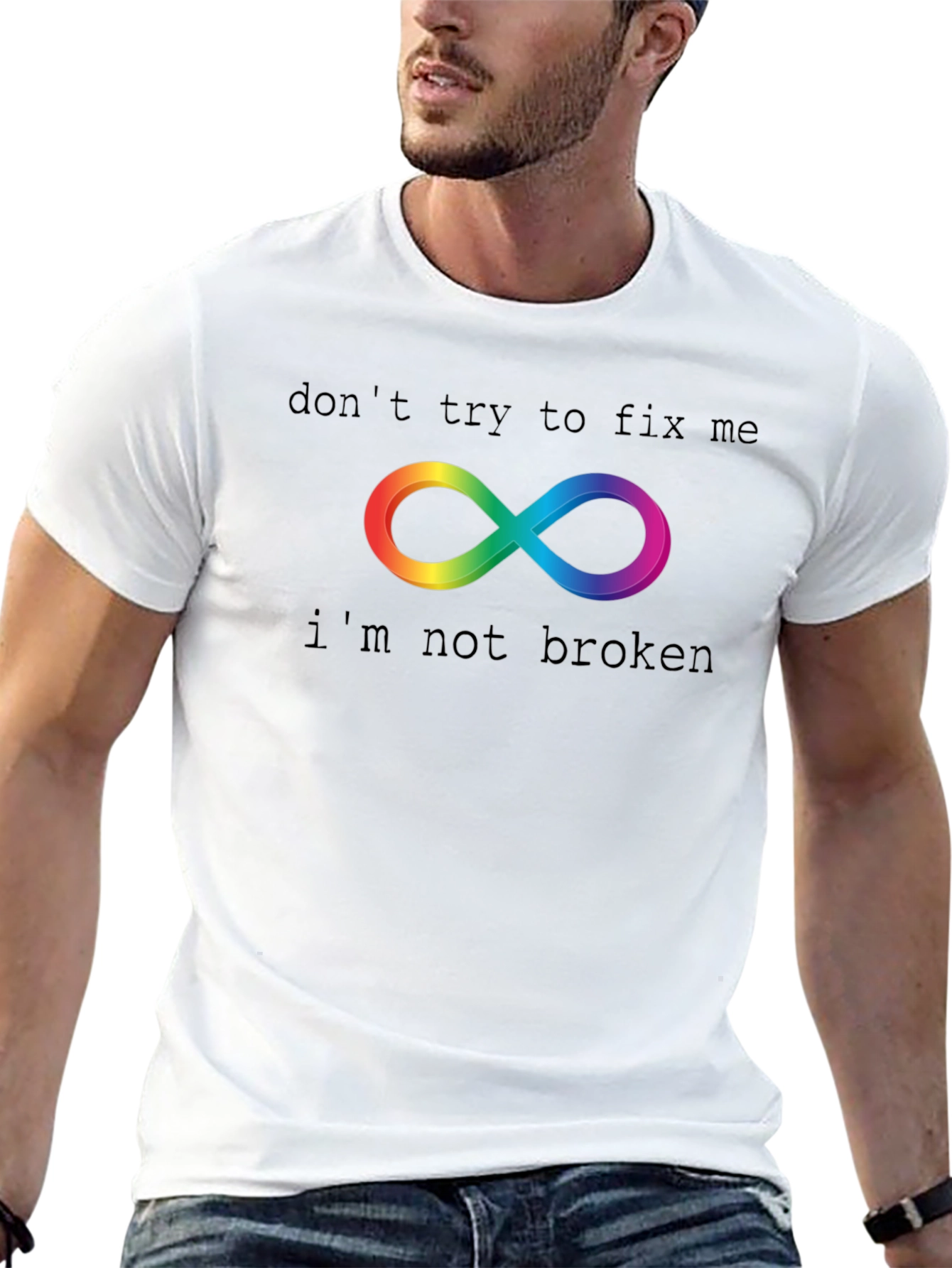 Autism Acceptance Rainbow Infinity Symbol T-Shirt