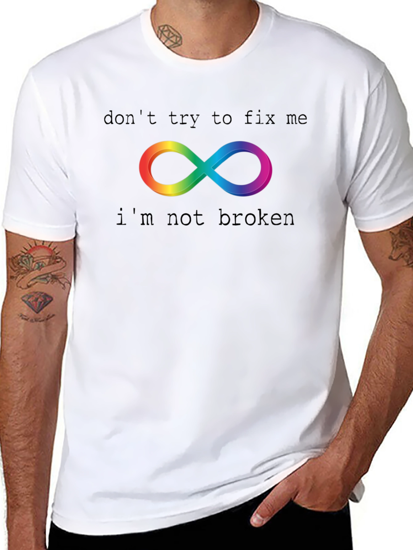 Autism Acceptance Rainbow Infinity Symbol T-Shirt
