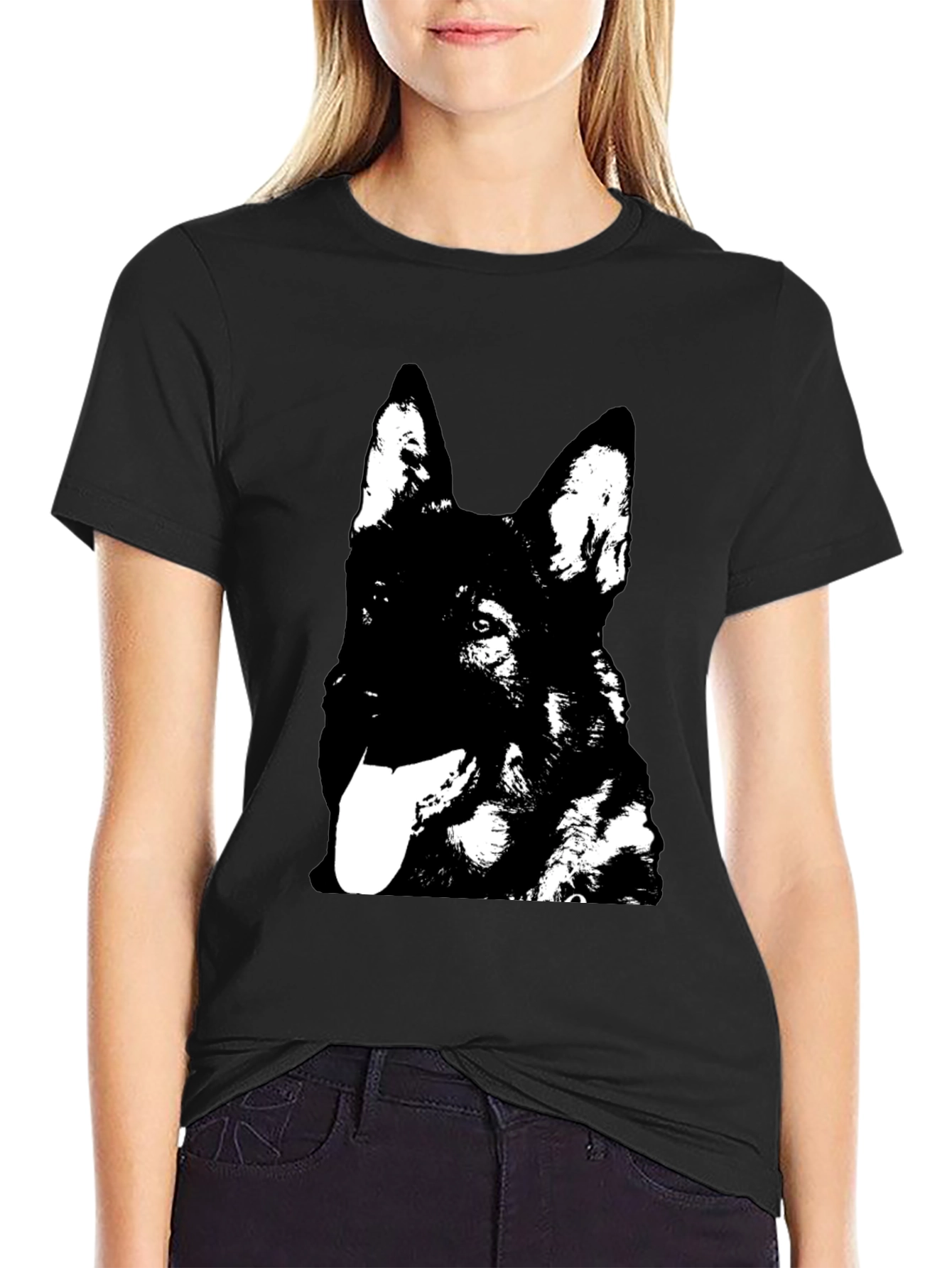 German Shepherd Graphic Tee - Black