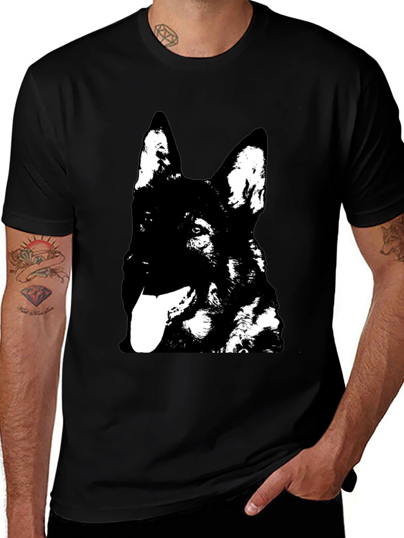 German Shepherd Graphic Tee - Black