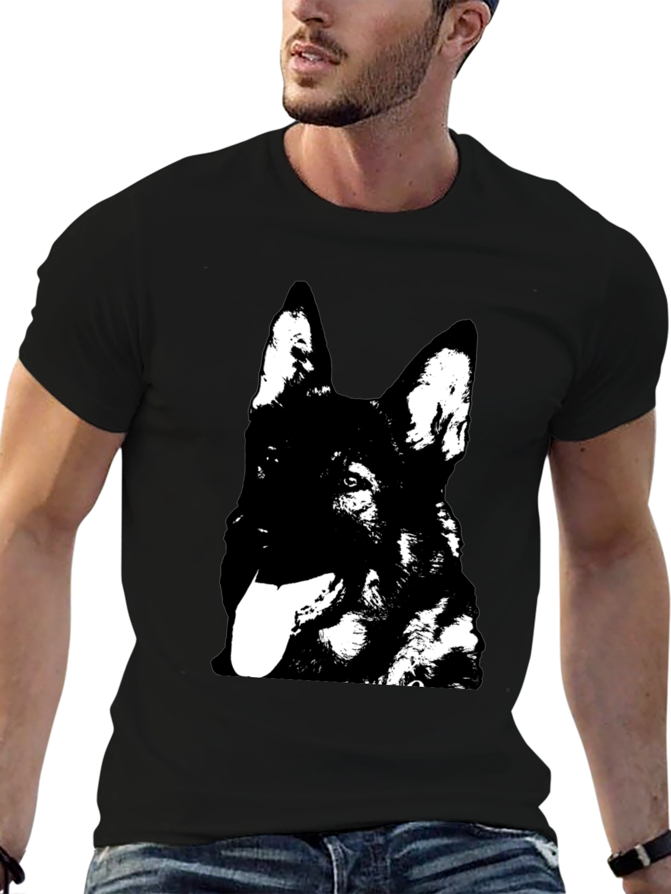 German Shepherd Graphic Tee - Black