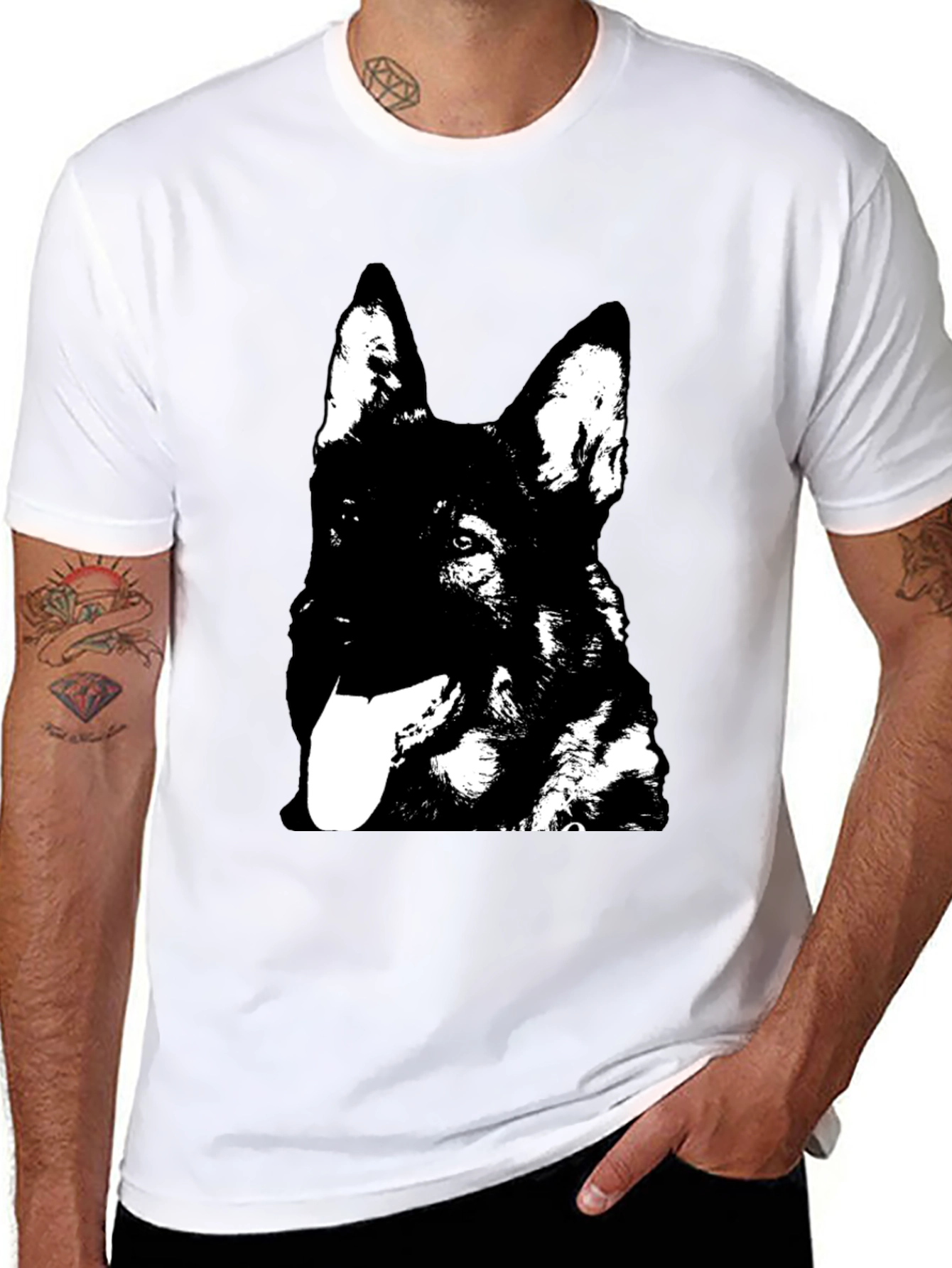 German Shepherd Graphic Tee - Black