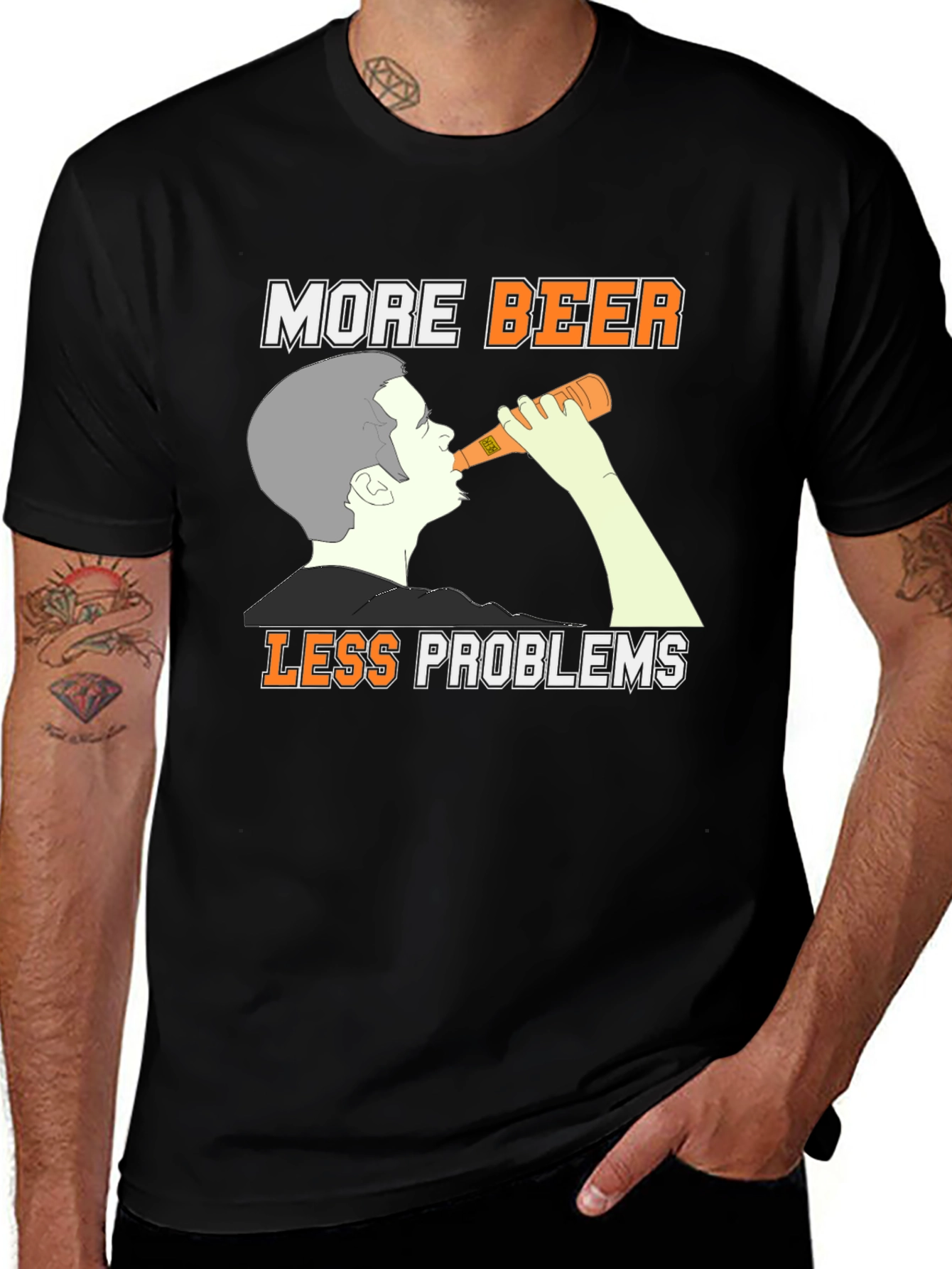 More Beer Less Problems Graphic Tee
