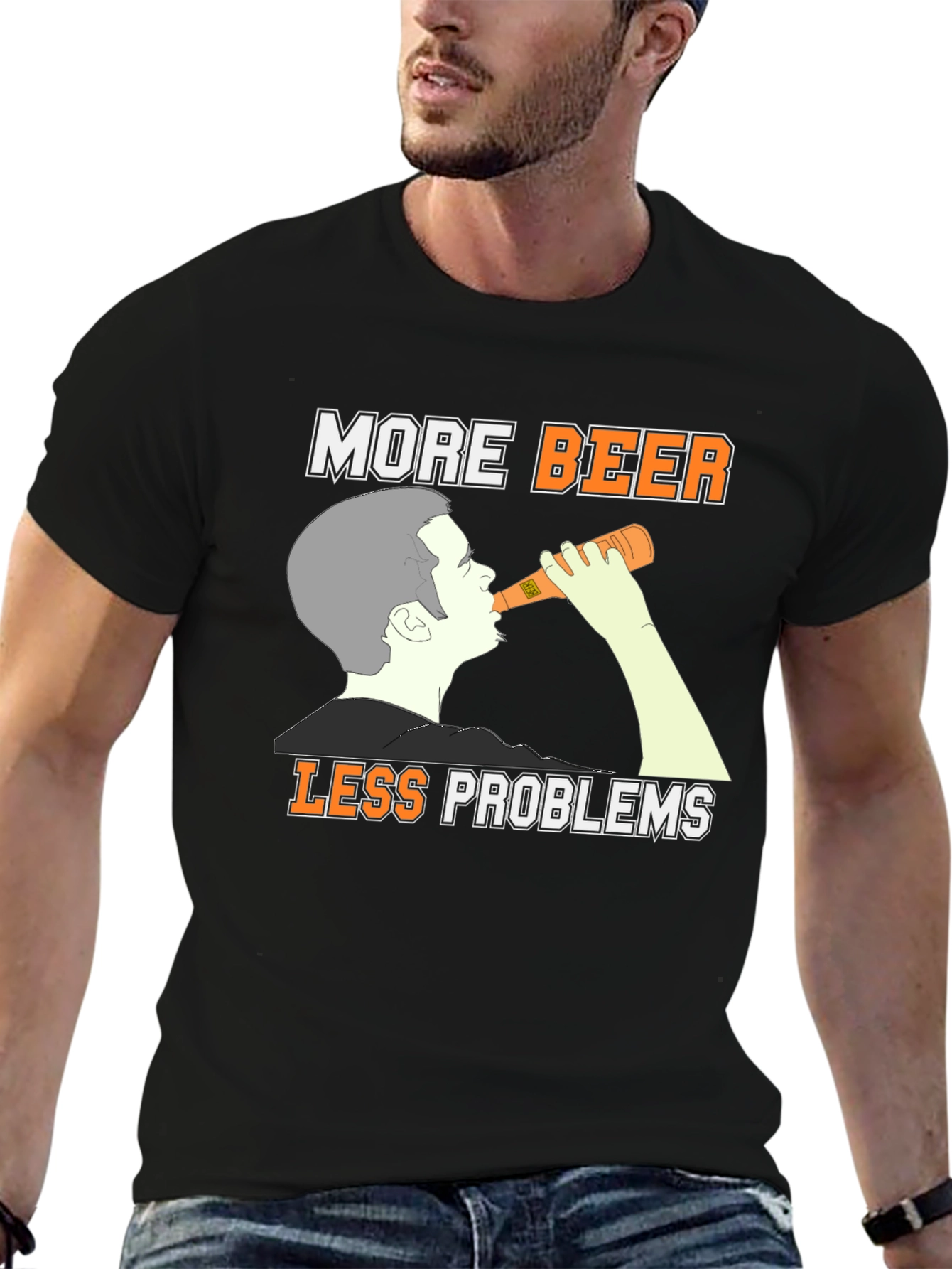 More Beer Less Problems Graphic Tee